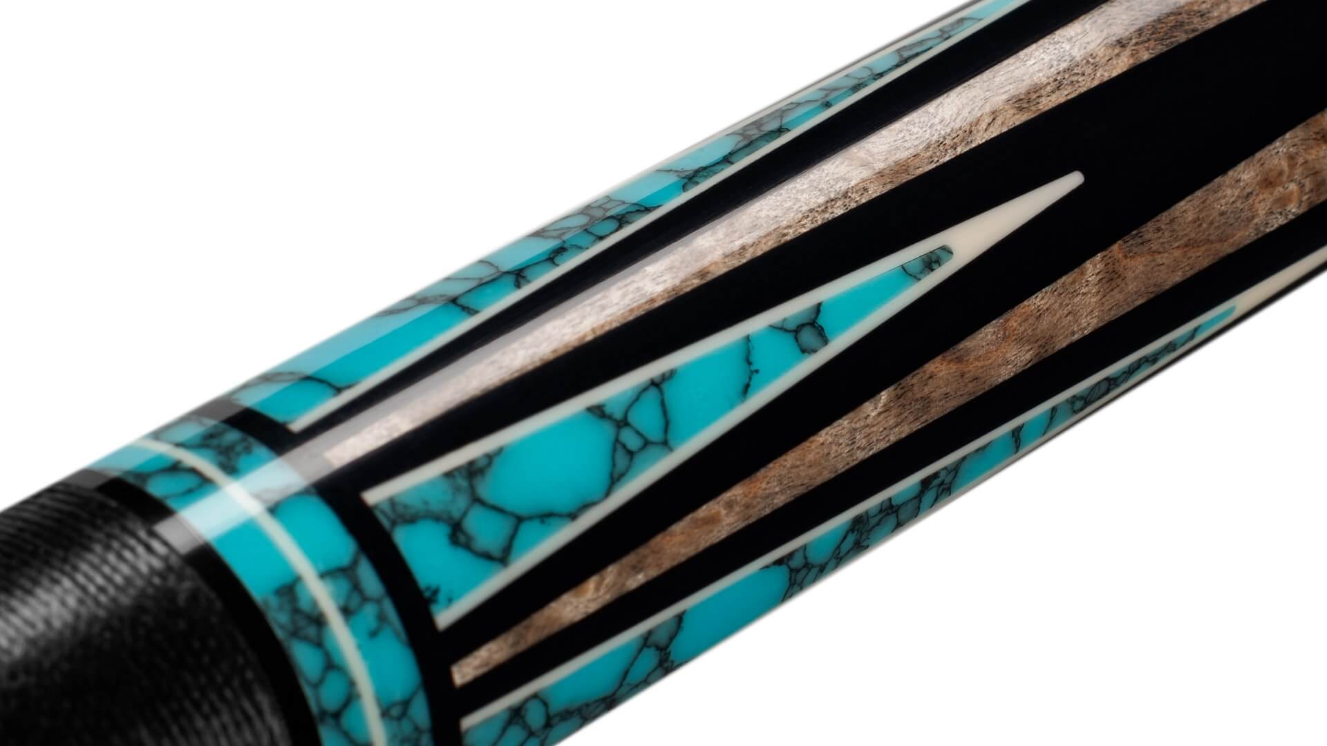 Predator – Valor SL2 Grey Pool Cue by Jacoby – Turquoise Inlay Detail Predator - Valor SL2 Grey Pool Cue by Jacoby - Turquoise Inlay Detail