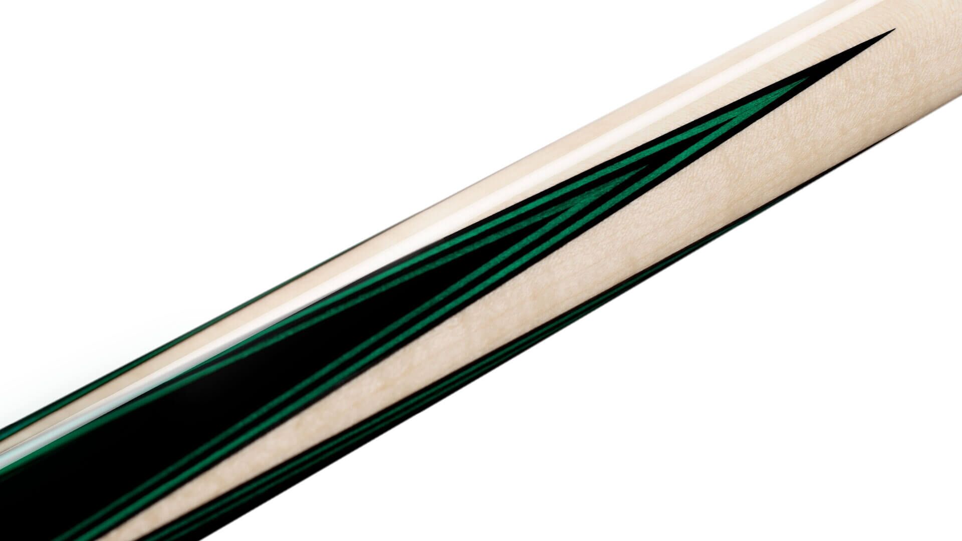 Predator – Sneaky Pete 4-Point Classics Pool Cue Green Wrapless Veneer Detail Predator - Sneaky Pete 4-Point Classics Pool Cue Green Wrapless Veneer Detail