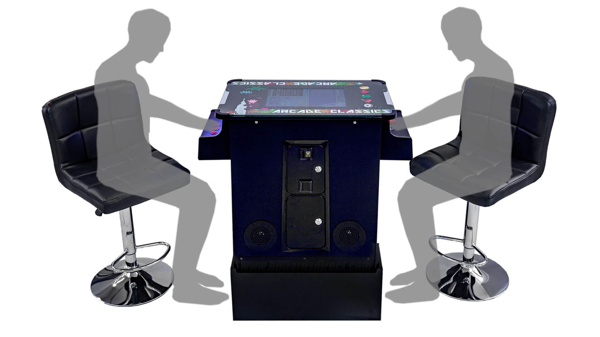 Arcade Cocktail Table 2 Player Riser + 2 Stools Person Sit-Ins Arcade Cocktail Table 2 Player Riser + 2 Stools Person Sit-Ins