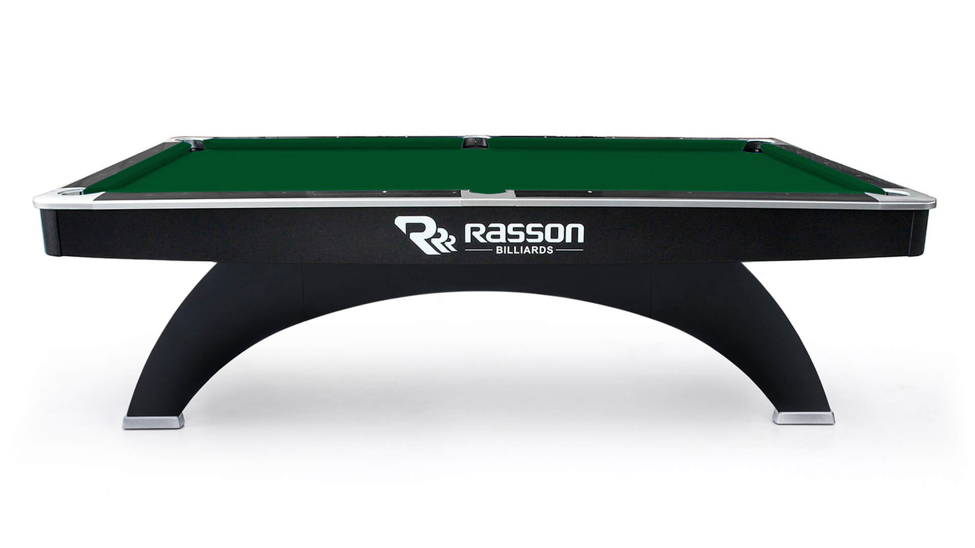 Rasson-OX-Black-Pool-Table-Long-Side-Tournament-Green-Felt