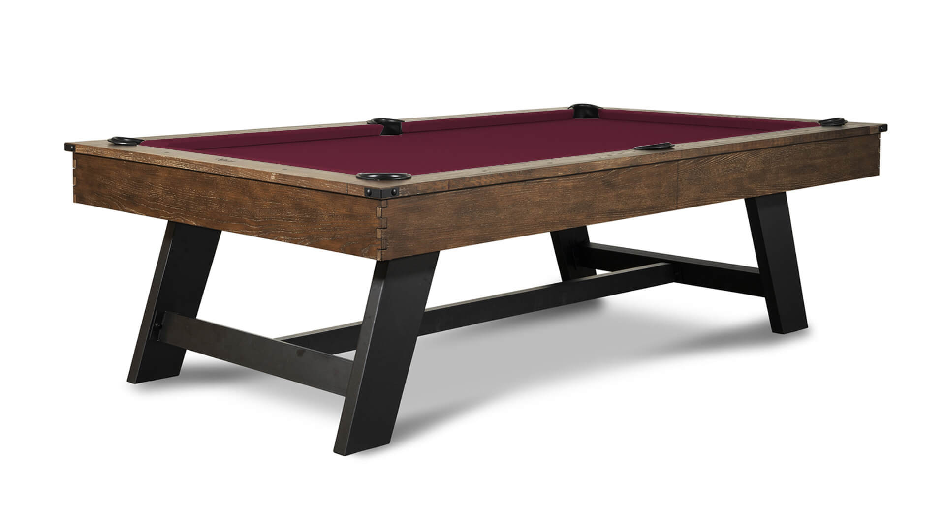 Nixon-Hunter-Metal-Walnut-Pool-Table-Wine-Felt Nixon-Hunter-Metal-Walnut-Pool-Table-Wine-Felt