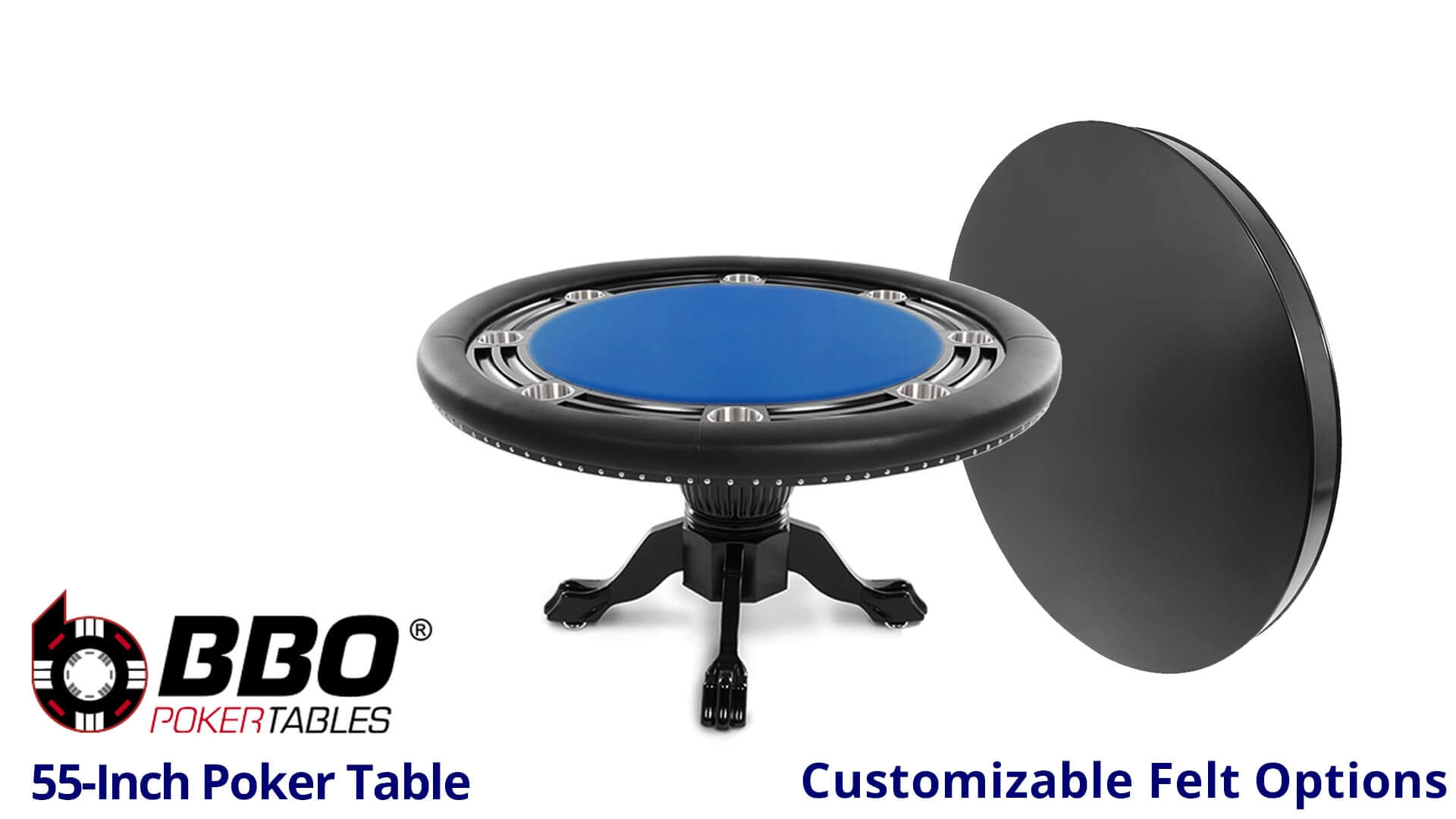 BBO—Poker-Table—Nighthawk—Table-with-Dining-Top—Standard-Felt—Blue BBO---Poker-Table---Nighthawk---Table-with-Dining-Top---Standard-Felt---Blue