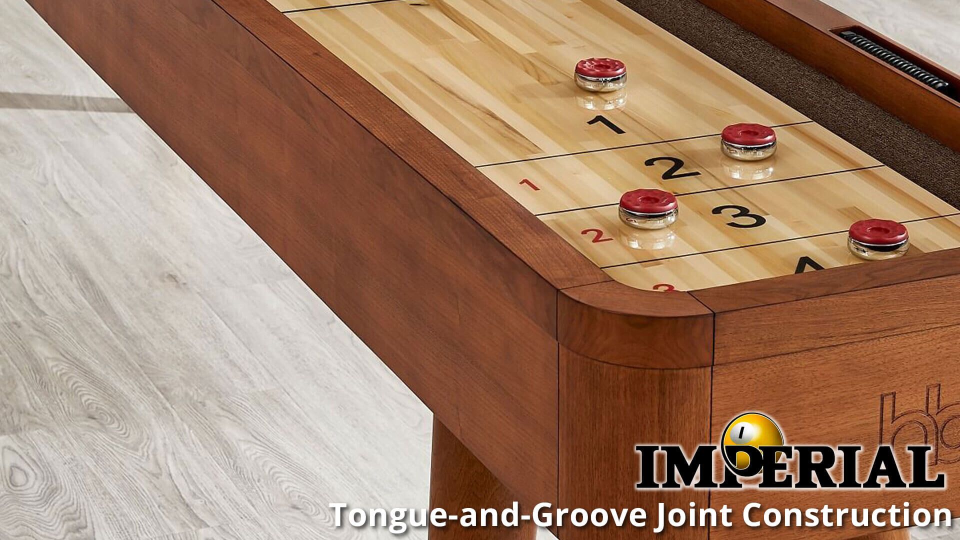Imperial-Shuffleboard-Elton-12-Foot-Walnut-Stain-Diagonal-Lifestyle-Closeup Imperial-Shuffleboard-Elton-12-Foot-Walnut-Stain-Diagonal-Lifestyle-Closeup-for-Sale