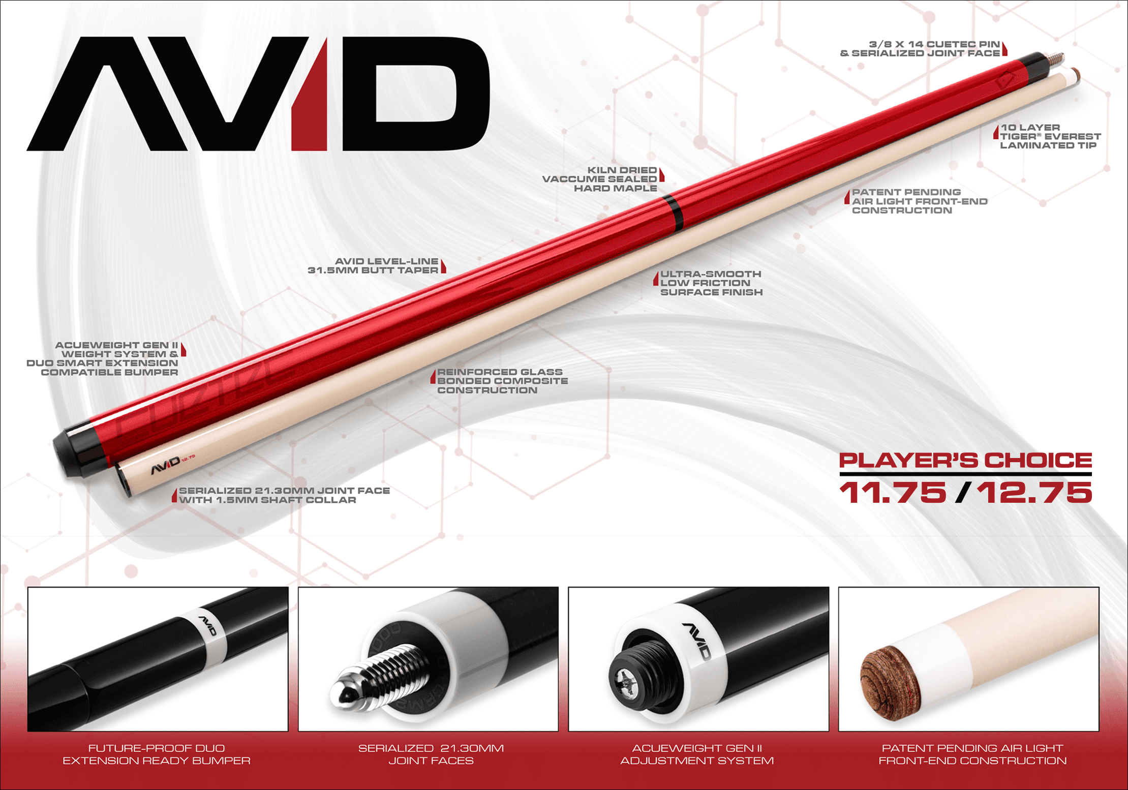 Cuetec AVID Opt-X Series Pool Cues • Billiards Direct