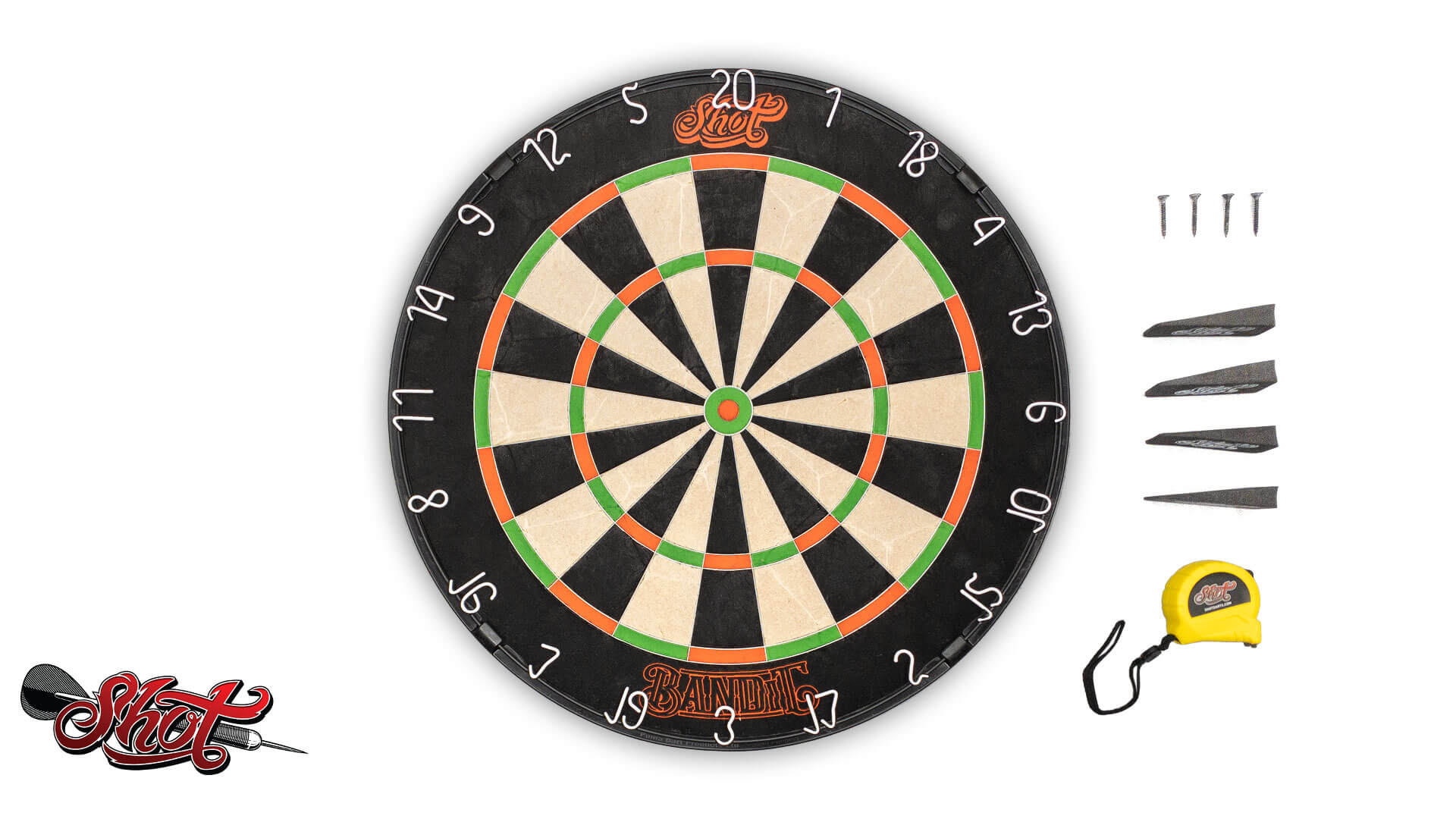 Shot-Bandit-Bristle-Dartboard-Front Shot-Bandit-Bristle-Dartboard-Front