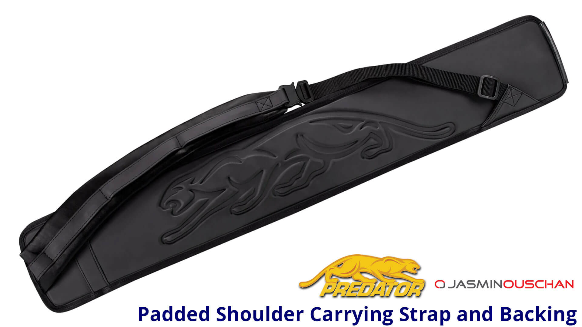Predator-Jasmin-Ouschan-Hard-3×5-Cue-Case-Padded-Shoulder-Strap Predator "Jasmin Ouschan" 3x5 Hard Cue Case - Carrying Strap