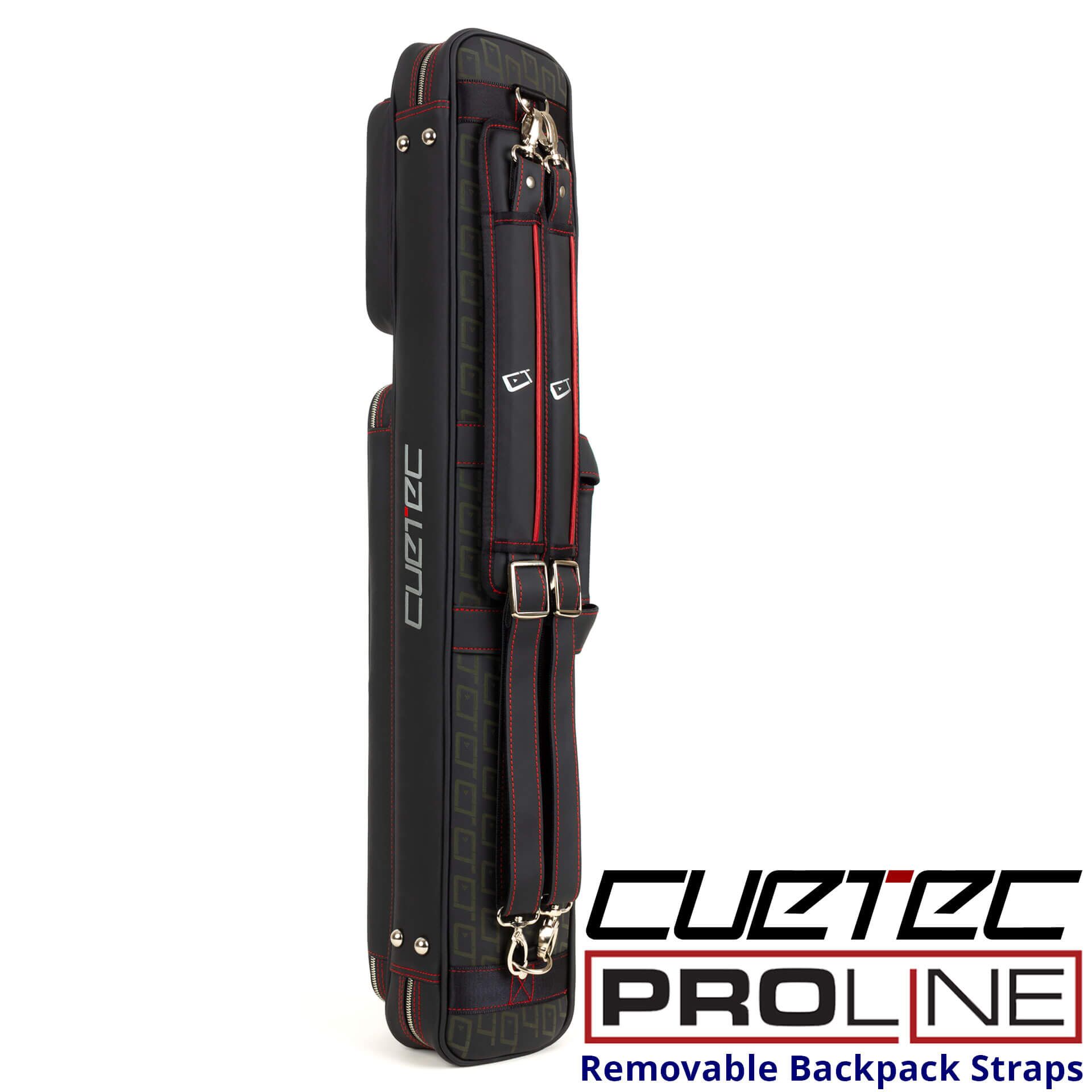 CT-ProLine-4X8-Soft-Case-95-751-Back-Straps Cuetec Cue Case - Pro-Line - 4x8 - Soft Case - Backpack Shoulder Straps - For Sale