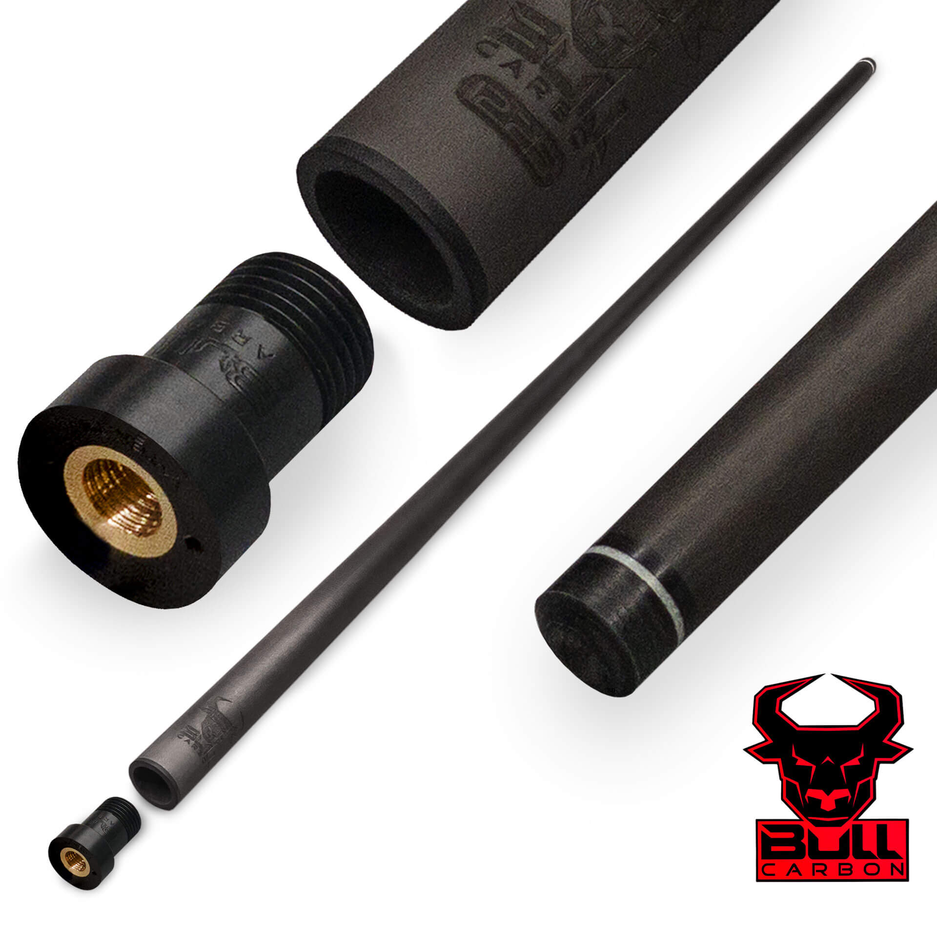 Pool-Cue-Bull-Carbon-Shaft-516x14-Pechauer-Hero Bull Carbon Fiber Shaft - Kamui Tip + Pechauer Joint Insert for Sale