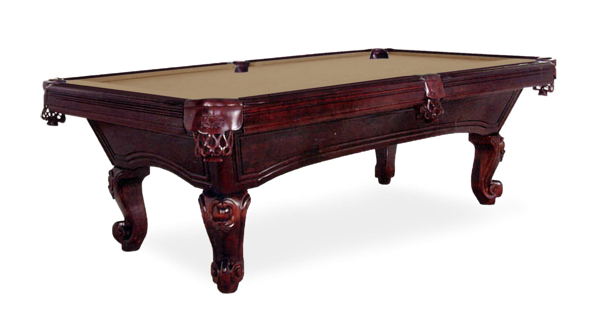 Kay-Woods-Newport-Cherry-Pool-Table-Khaki-Felt Kay-Woods-Newport-Cherry-Pool-Table-Khaki-Felt