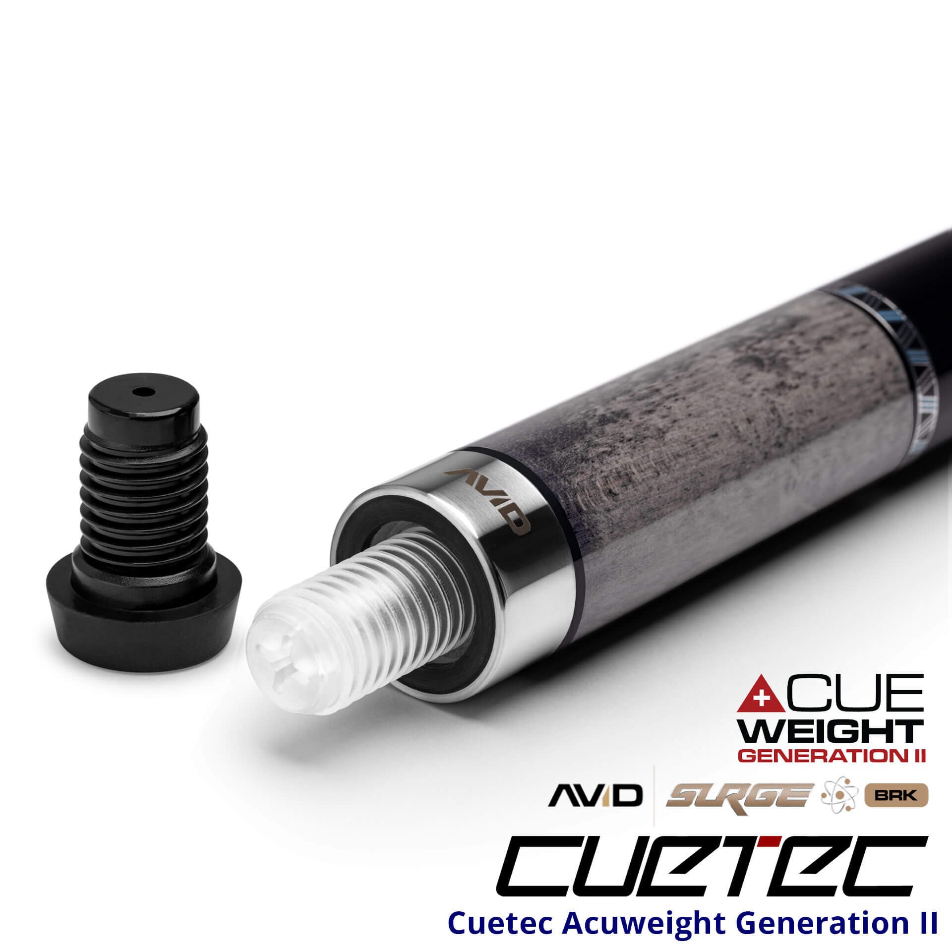 23-CT-AVID-SURGE-BRK-GREY-95-331NW-ACUEWEIGHT-V2 Cuetec Cues AVID Surge Break Pool Cue - Grey - Acuweight