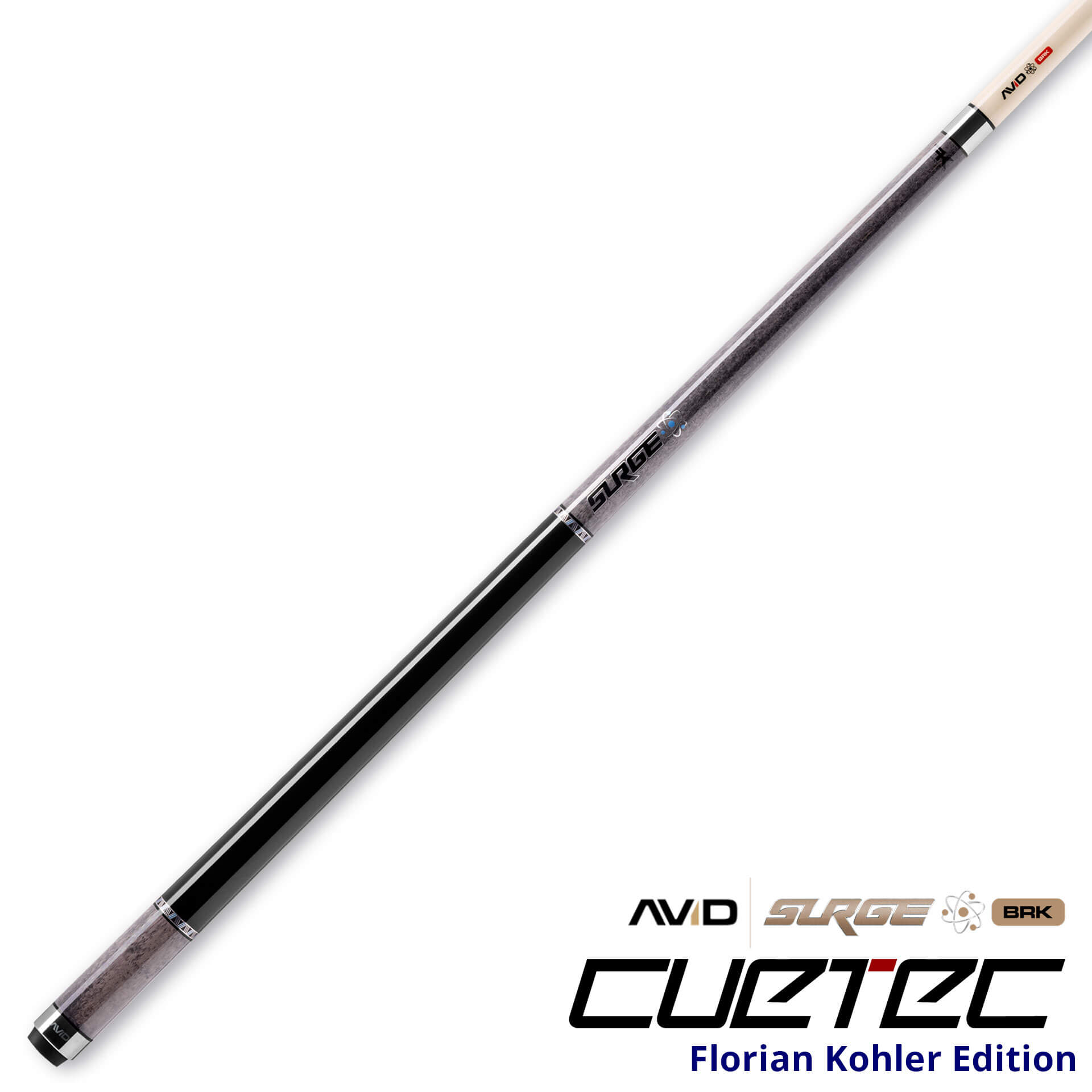 23-CT-AVID-SURGE-BRK-GREY-95-331NW-FULL-CUE Cuetec Cues AVID Surge Break Pool Cue - Grey - Full Cue