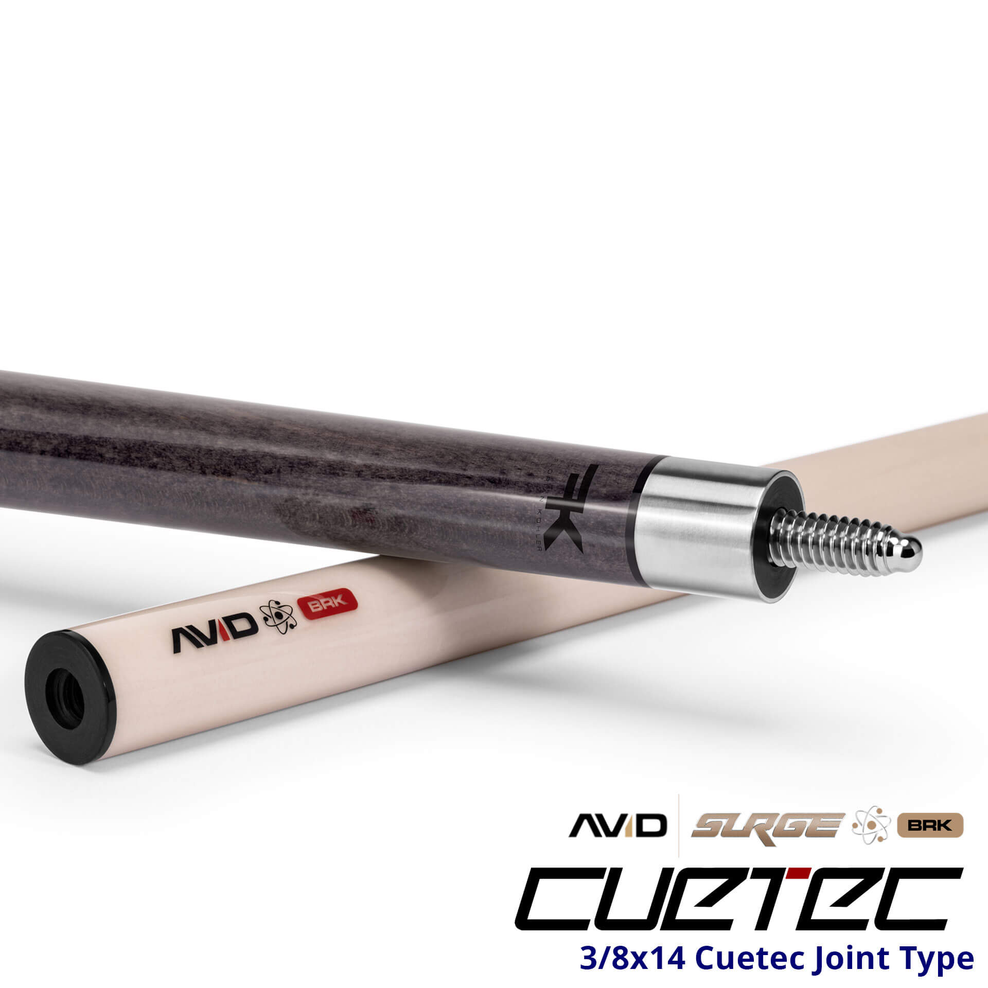 23-CT-AVID-SURGE-BRK-GREY-95-331NW-PIN-SHAFT Cuetec Cues AVID Surge Break Pool Cue - Grey - 3x8x14 Joint