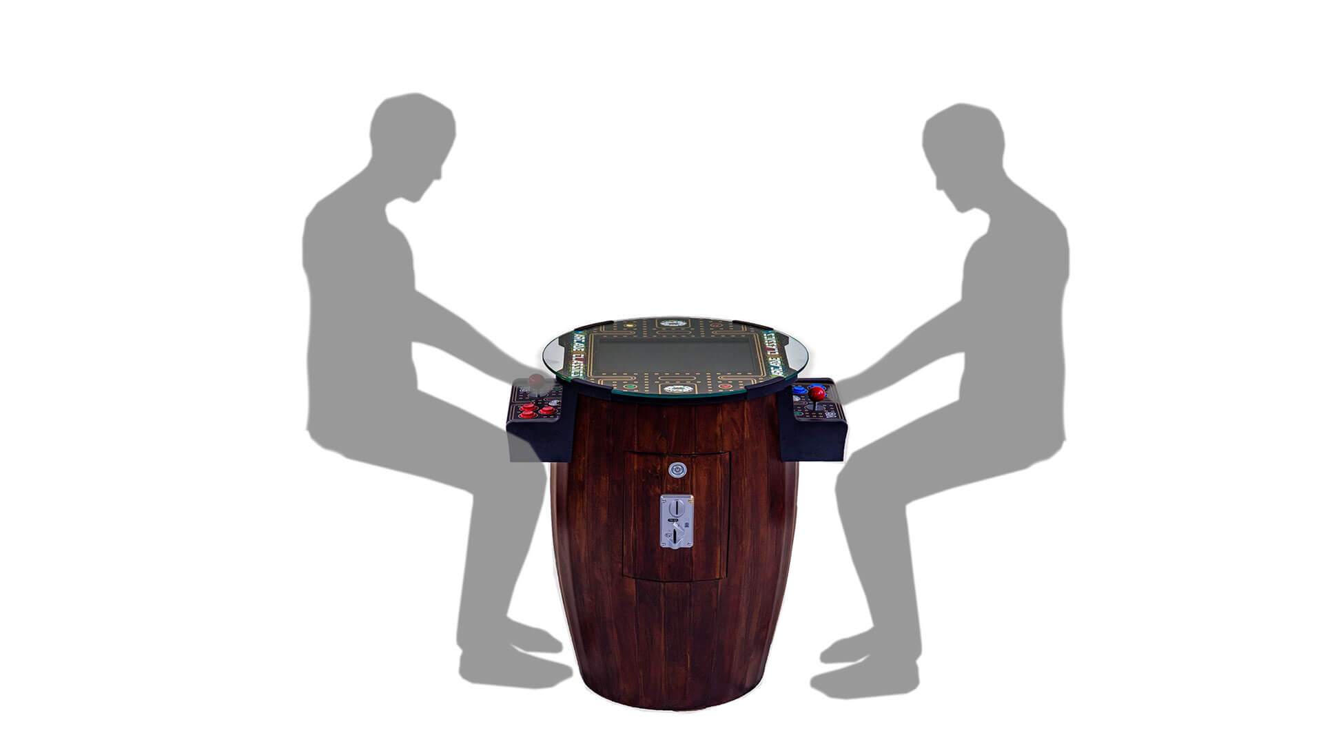 Barrel-Style Arcade Cocktail Table 2 Player Person Sit-Ins Barrel-Style Arcade Cocktail Table 2 Player Person Sit-Ins