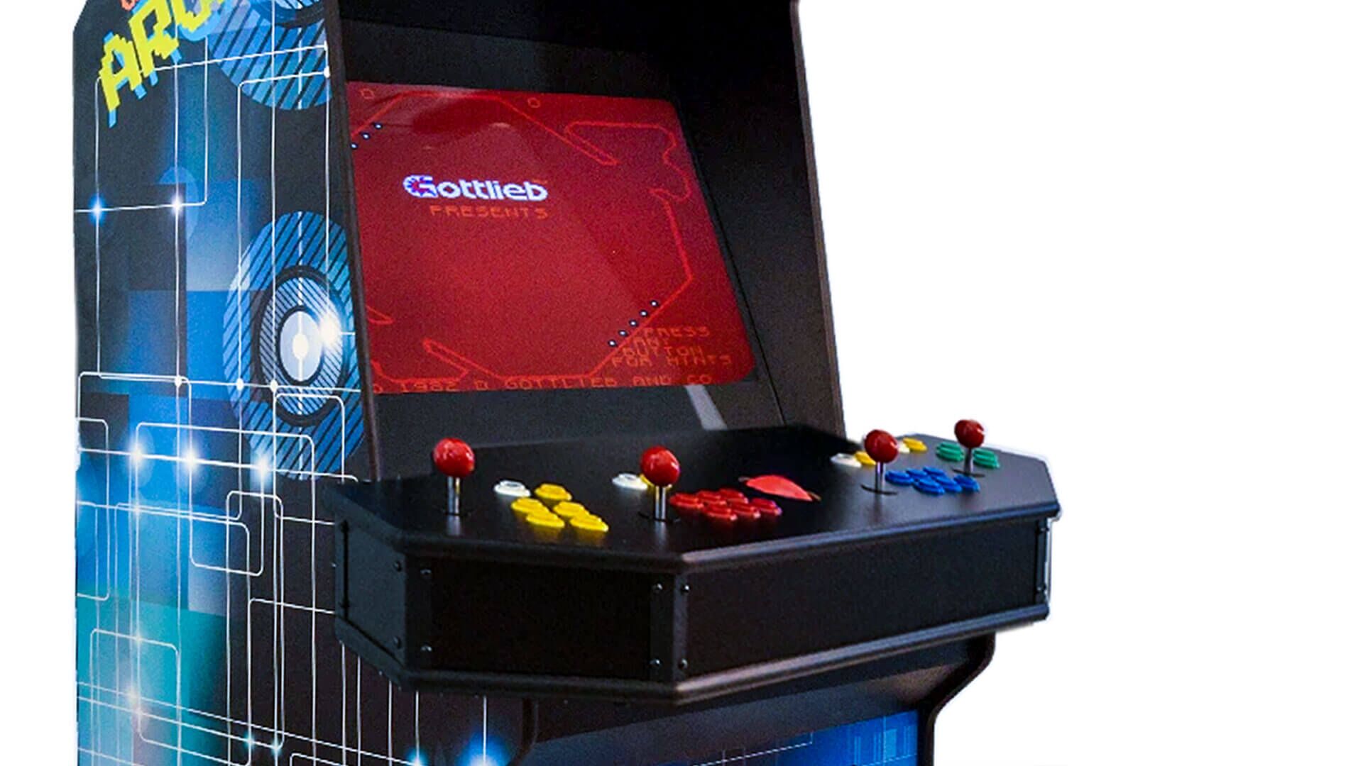 4 Player Arcade Cabinet with Trackball Detail 4 Player Arcade Cabinet with Trackball Detail