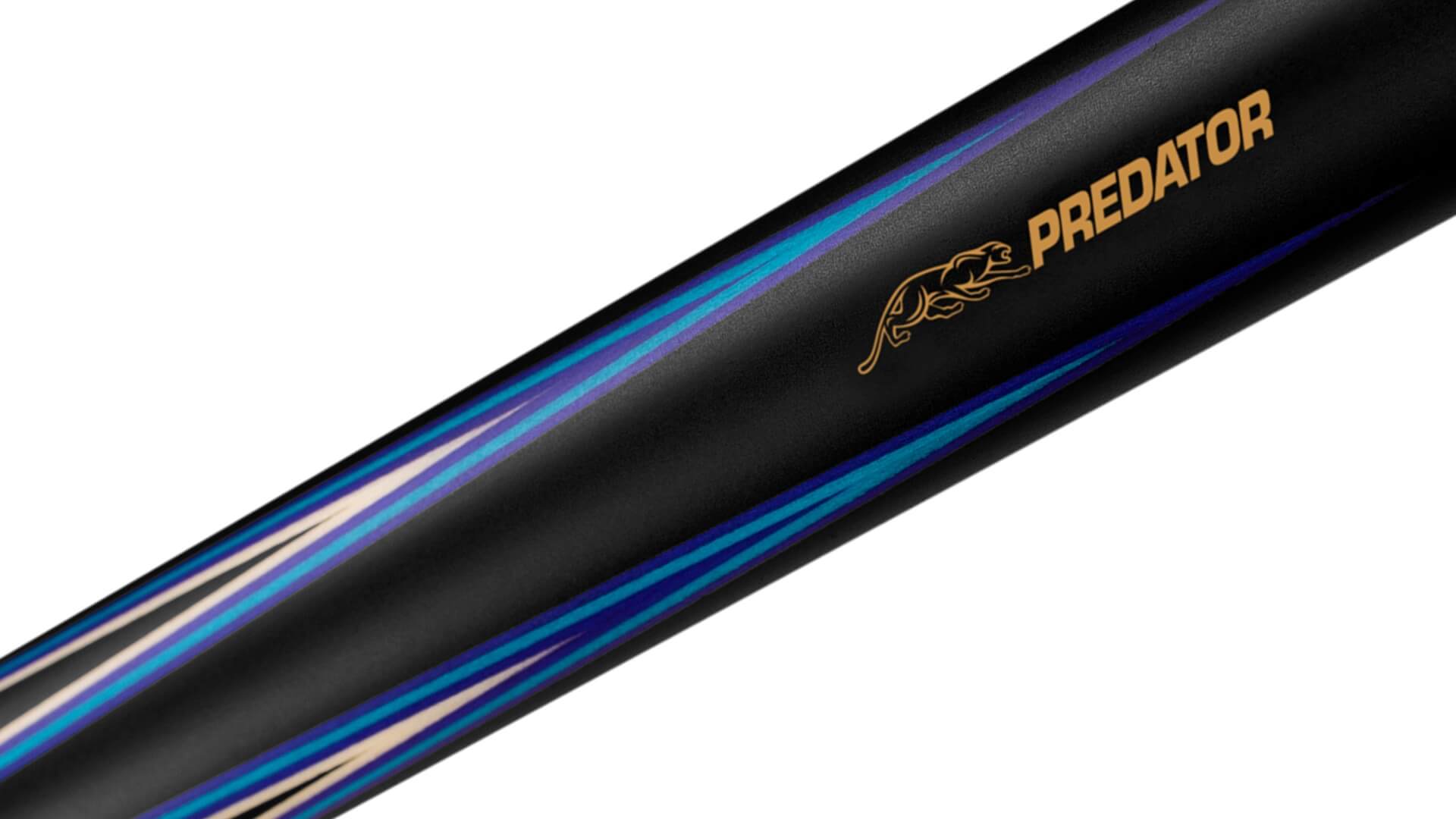 Predator-4-Point-Sneaky-Pete-Pool-Cue-Black-Blue-Points-Wrapless-Predator-Logo-Detail