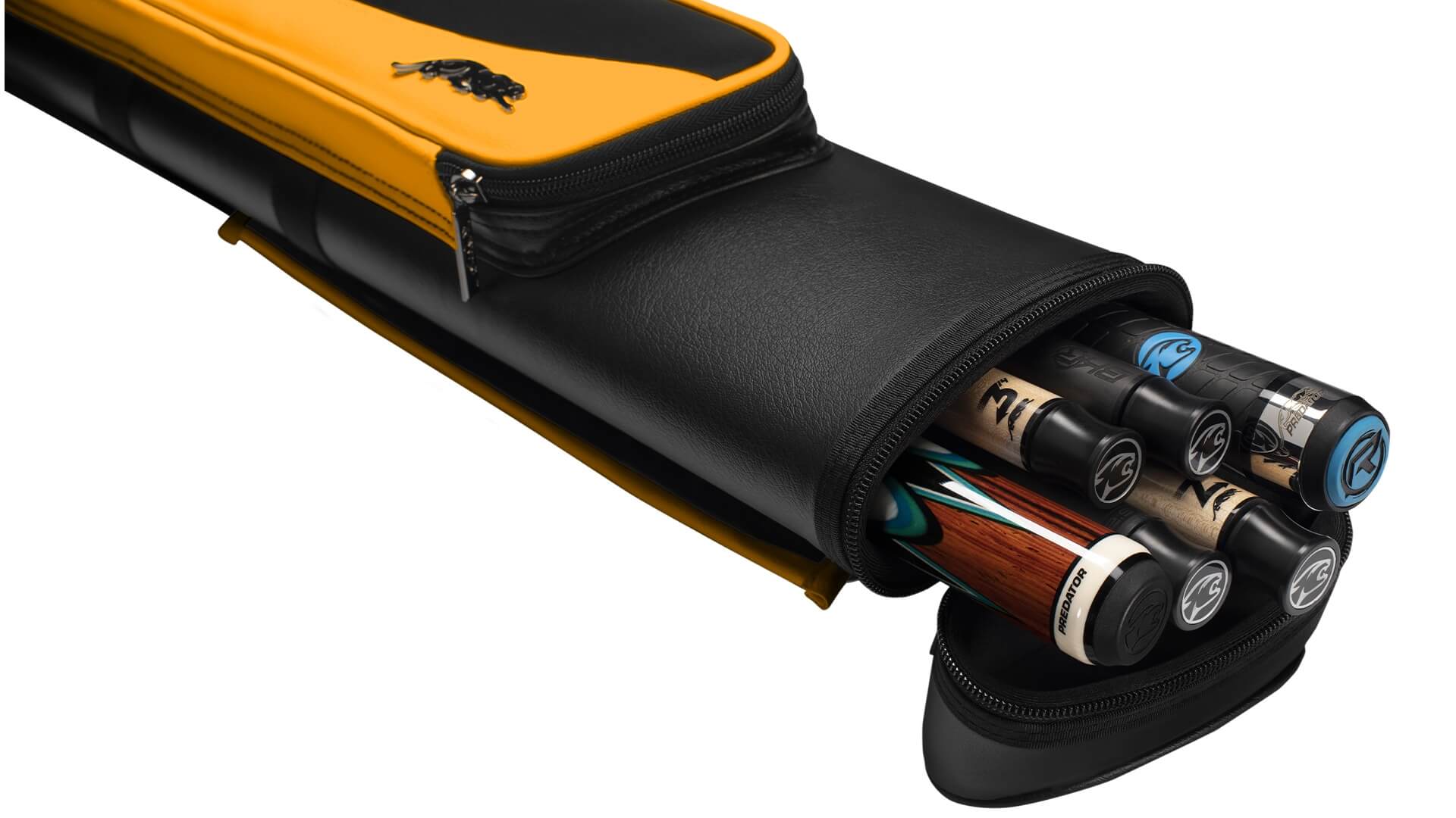 2×4-Predator-Roadline-Hard-Cue-Case-Yellow-Black-Color-Top-Opening