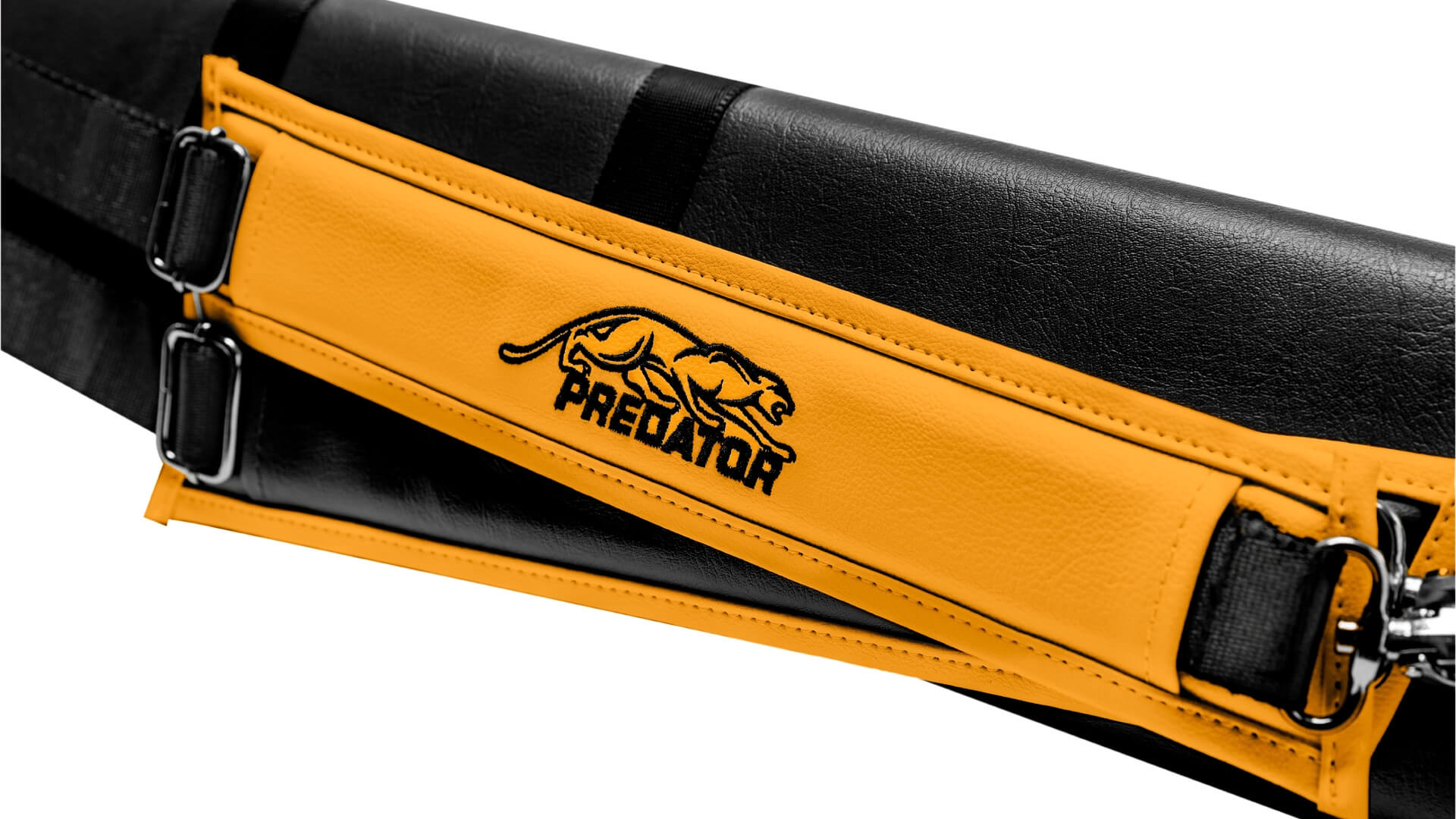 2×4-Predator-Roadline-Hard-Cue-Case-Yellow-Black-Color-Top-Side-View-Strap