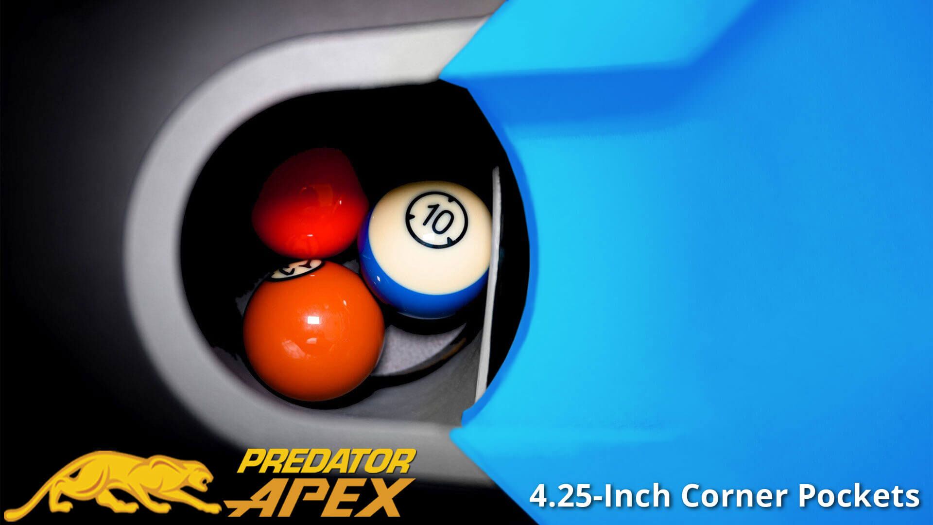 Predator Apex – Pool Table – 9 ft – 08 -Corner Pocket Padding – 06-Tournament-Blue-117 Predator Apex - Pool Table - 9 ft - 08 -Corner Pocket Padding - 06-Tournament-Blue-117