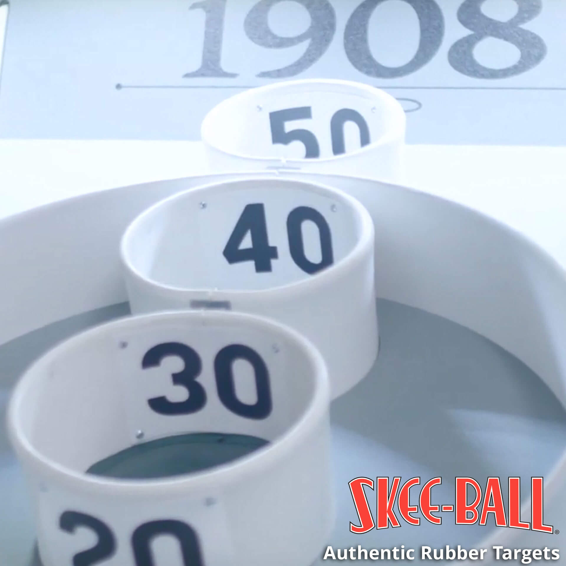 Skee-Ball Arcade Machine “1908” – Authentic Rubber Targets Skee-Ball Arcade Machine "1908" for Sale