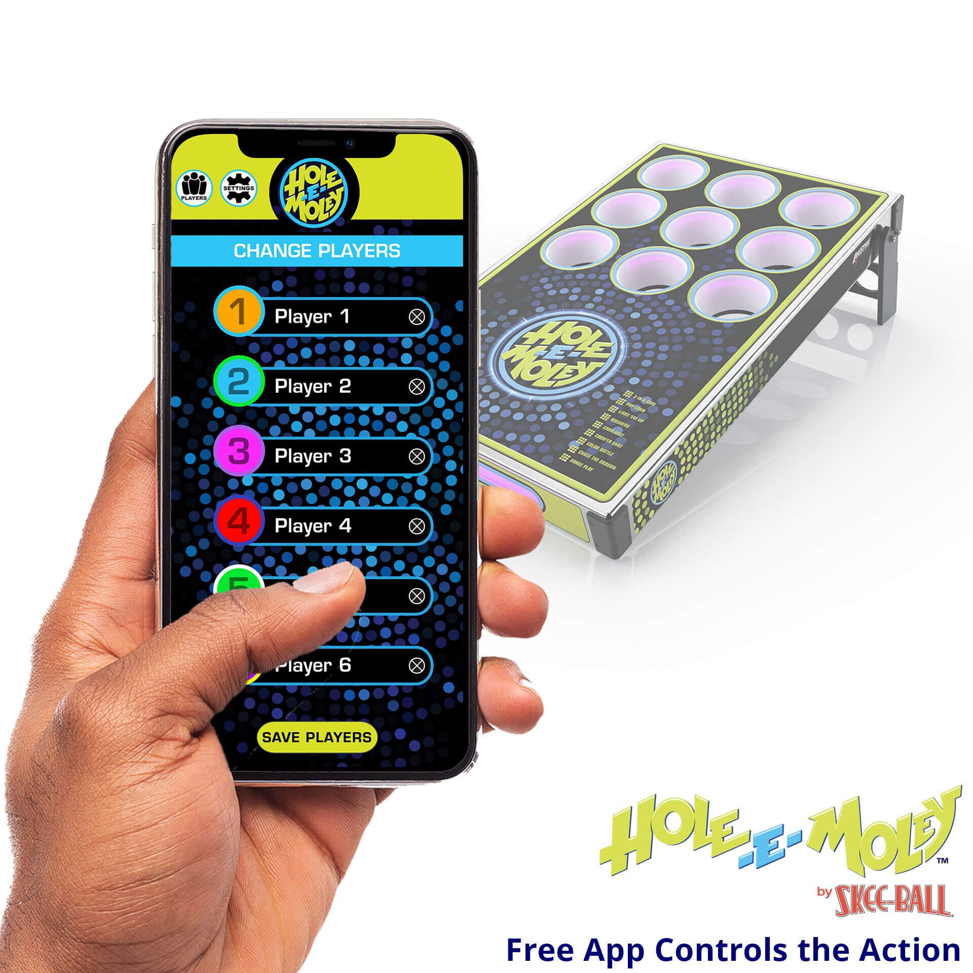 Hole-E-Moley Cornhole Game – Free App Controls the Action Hole-E-Moley Cornhole Game for Sale