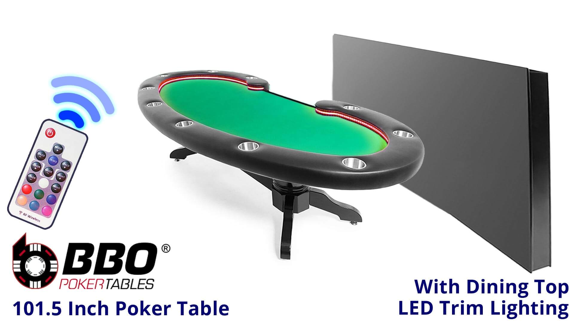 BBO—Poker-Table—Lumen-HD—Table-with-Dining-Top—Standard-Felt—Green BBO---Poker-Table---Lumen-HD---Table-with-Dining-Top---Standard-Felt---Green