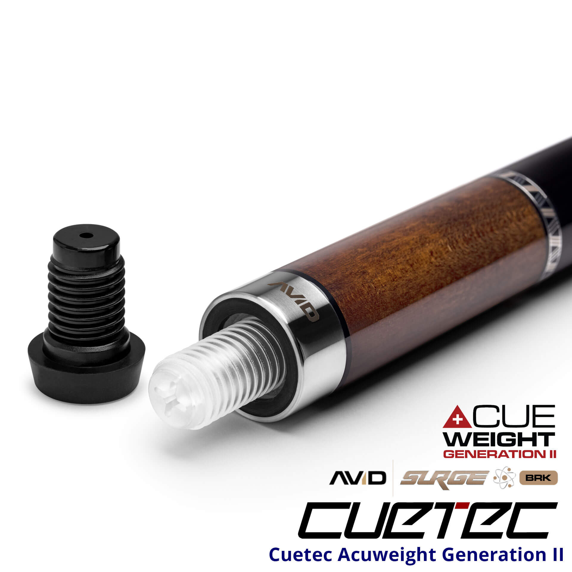 23-CT-AVID-SURGE-BRK-BROWN-95-332NW-ACUEWEIGHT Cuetec Cues AVID Surge Break Pool Cue - Brown - Acuweight