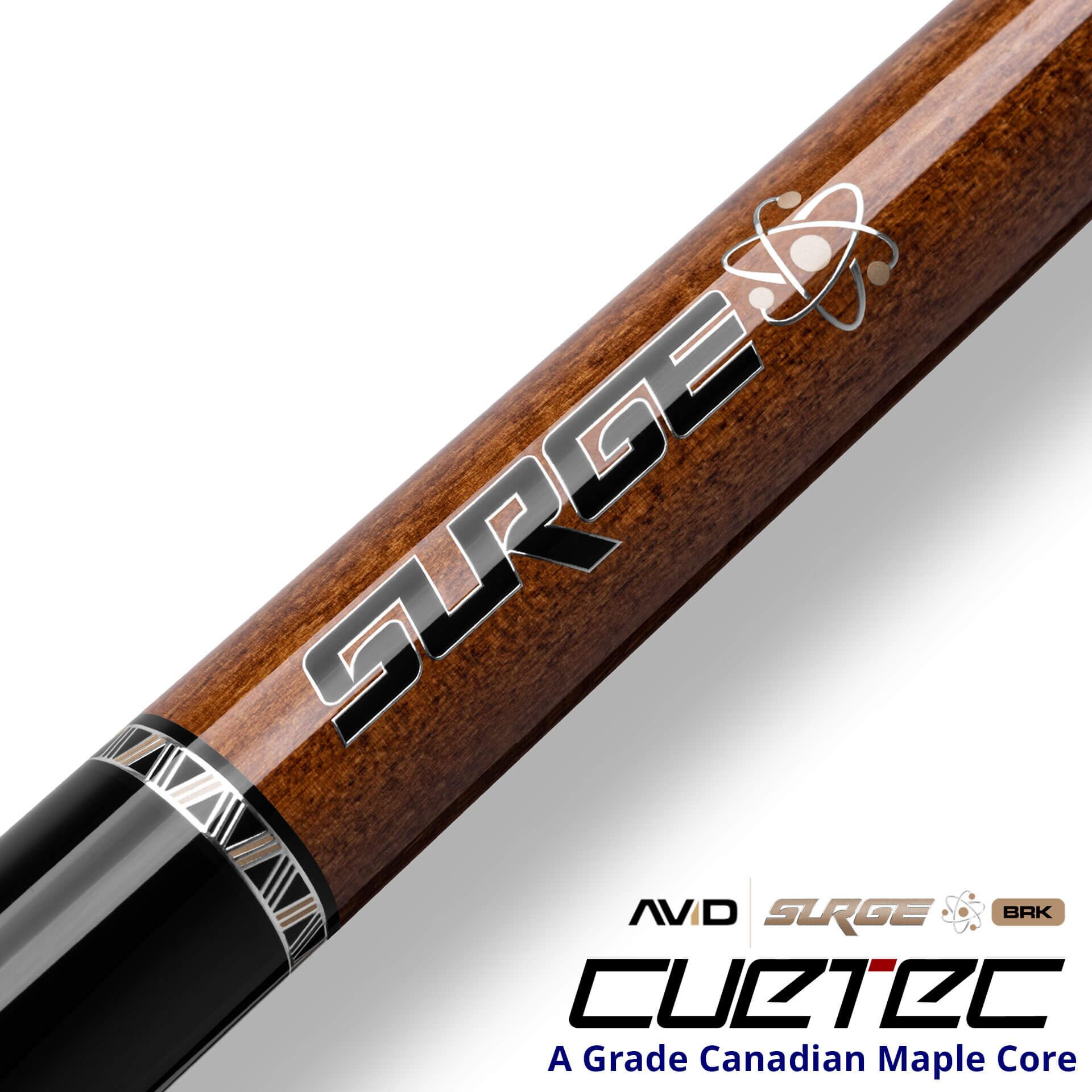23-CT-AVID-SURGE-BRK-BROWN-95-332NW-RING-LOGO Cuetec Cues AVID Surge Break Pool Cue - Brown - Maple Core