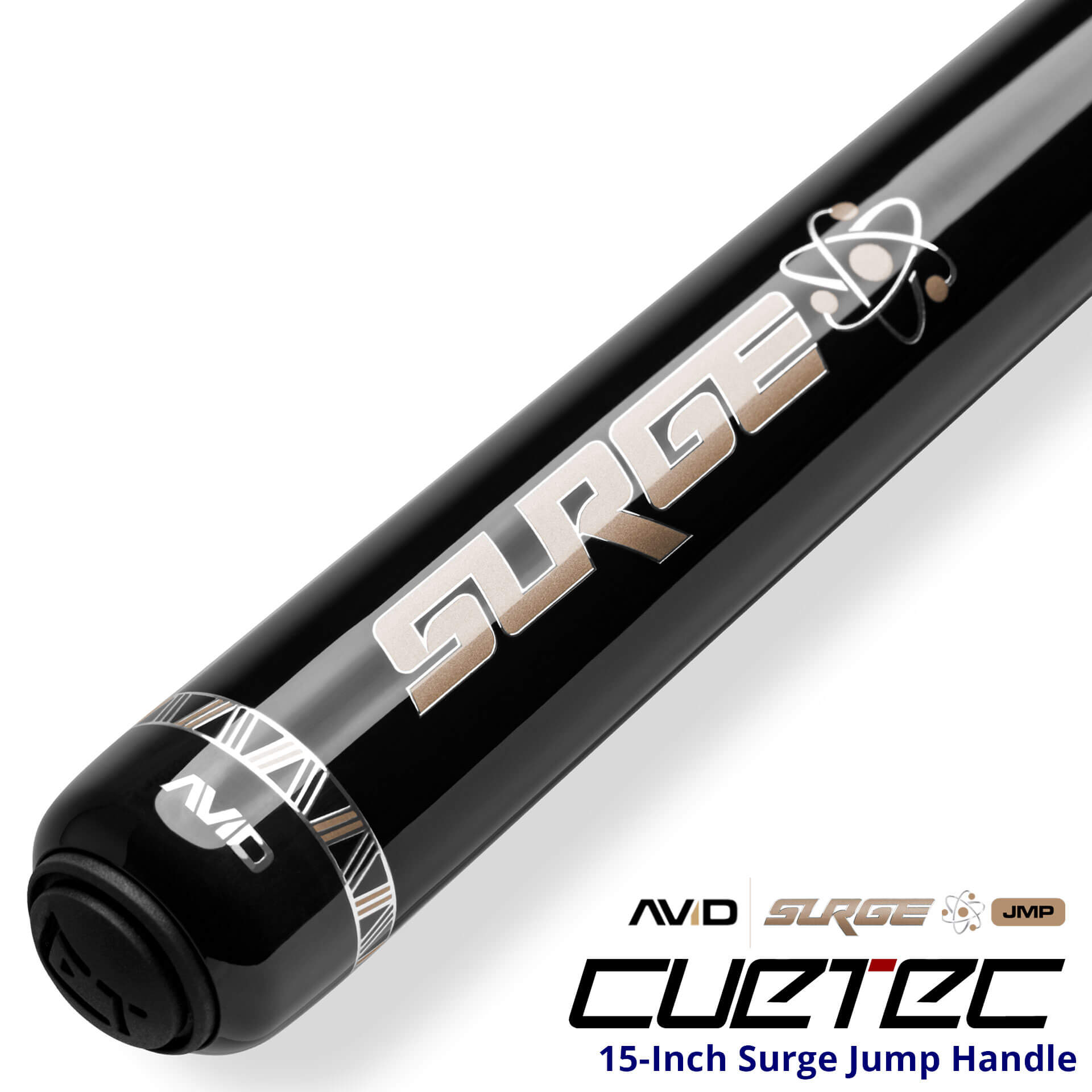 23-CT-AVID-SURGE-JMP-BLACKGOLD-95-333-BUMPER-RING Cuetec Cues AVID Surge Jump Pool Cue - Black Gold - 15-Inch Surge Jump Handle