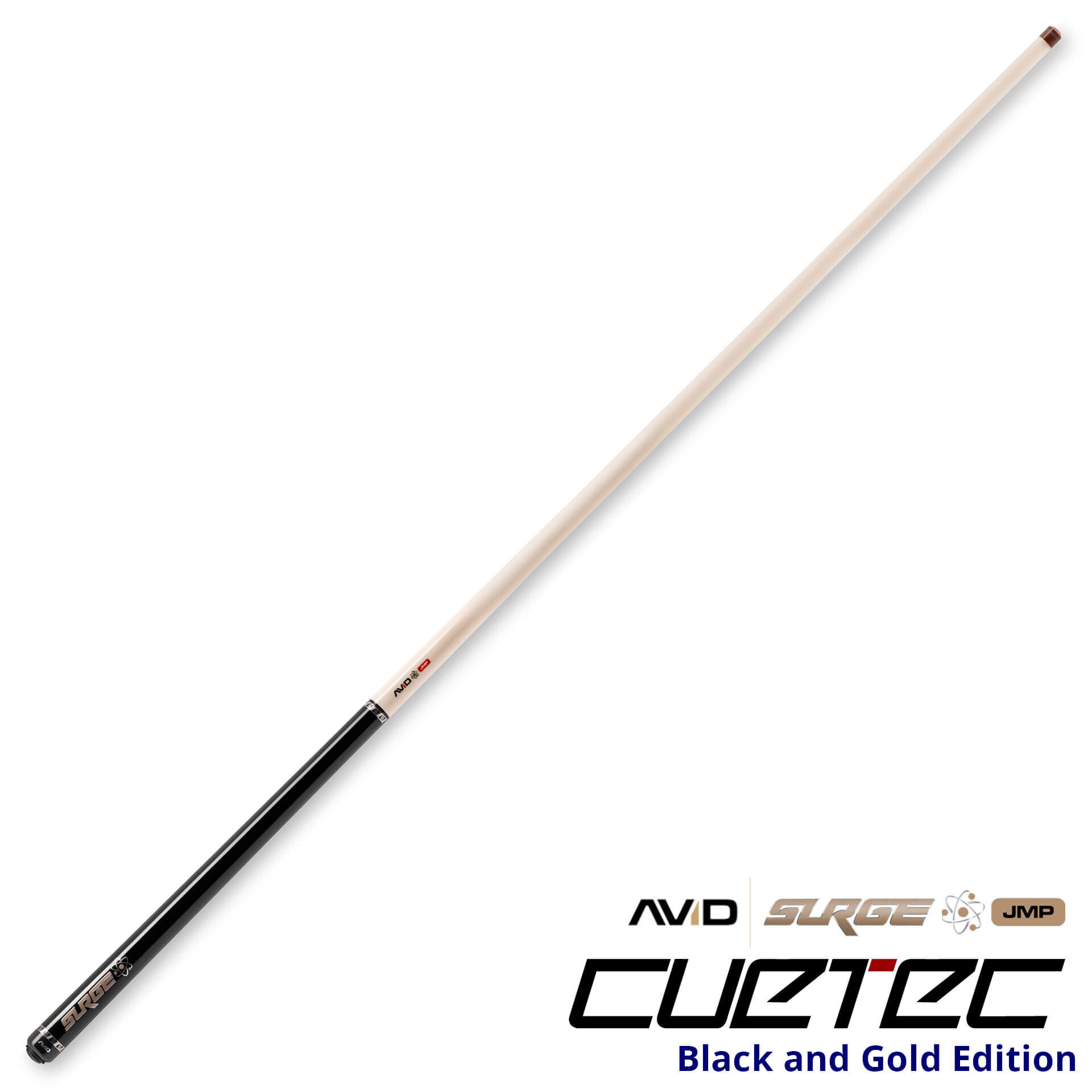 23-CT-AVID-SURGE-JMP-BLACKGOLD-95-333-FULL-CUE Cuetec Cues AVID Surge Jump Pool Cue - Black Gold - Full Cue