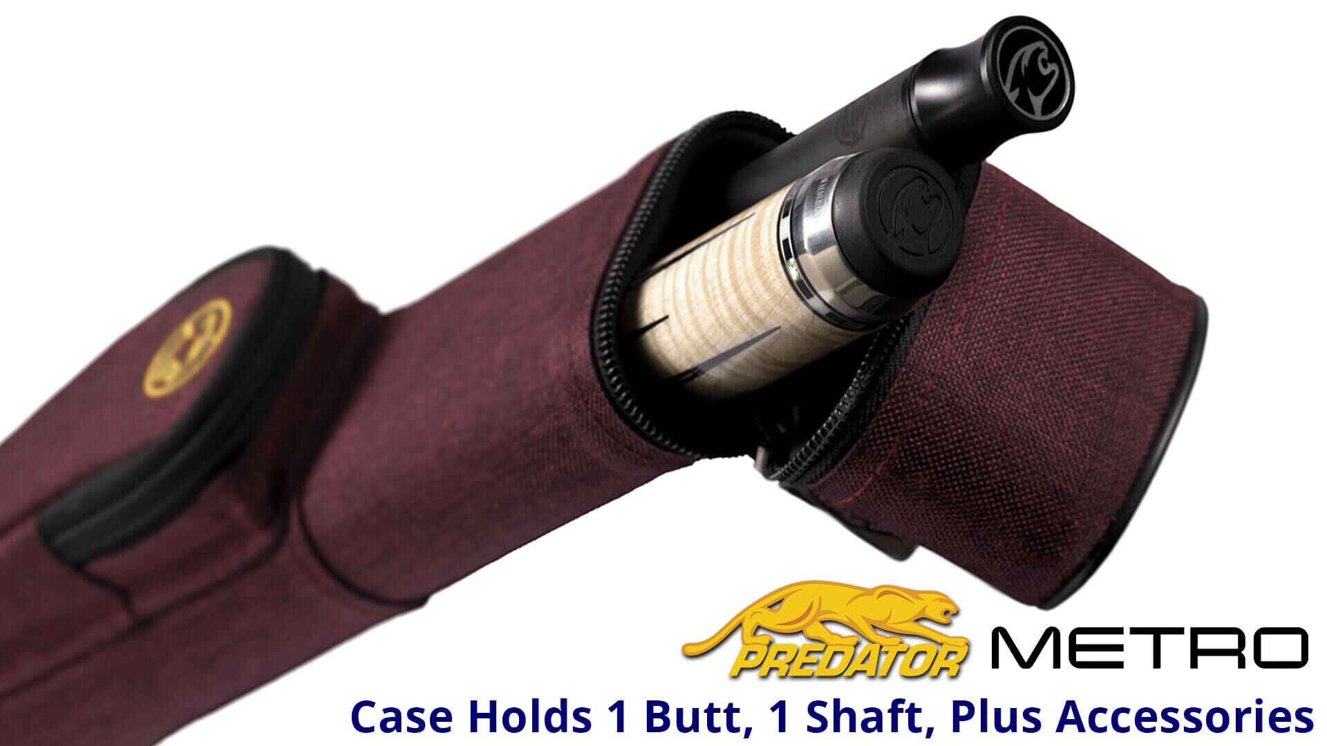 Predator Pool Cue Case - Metro - 1x1 - Hard - Red - Open Predator Pool Cue Case - Metro - 1x1 - Hard - Red - Open for Sale