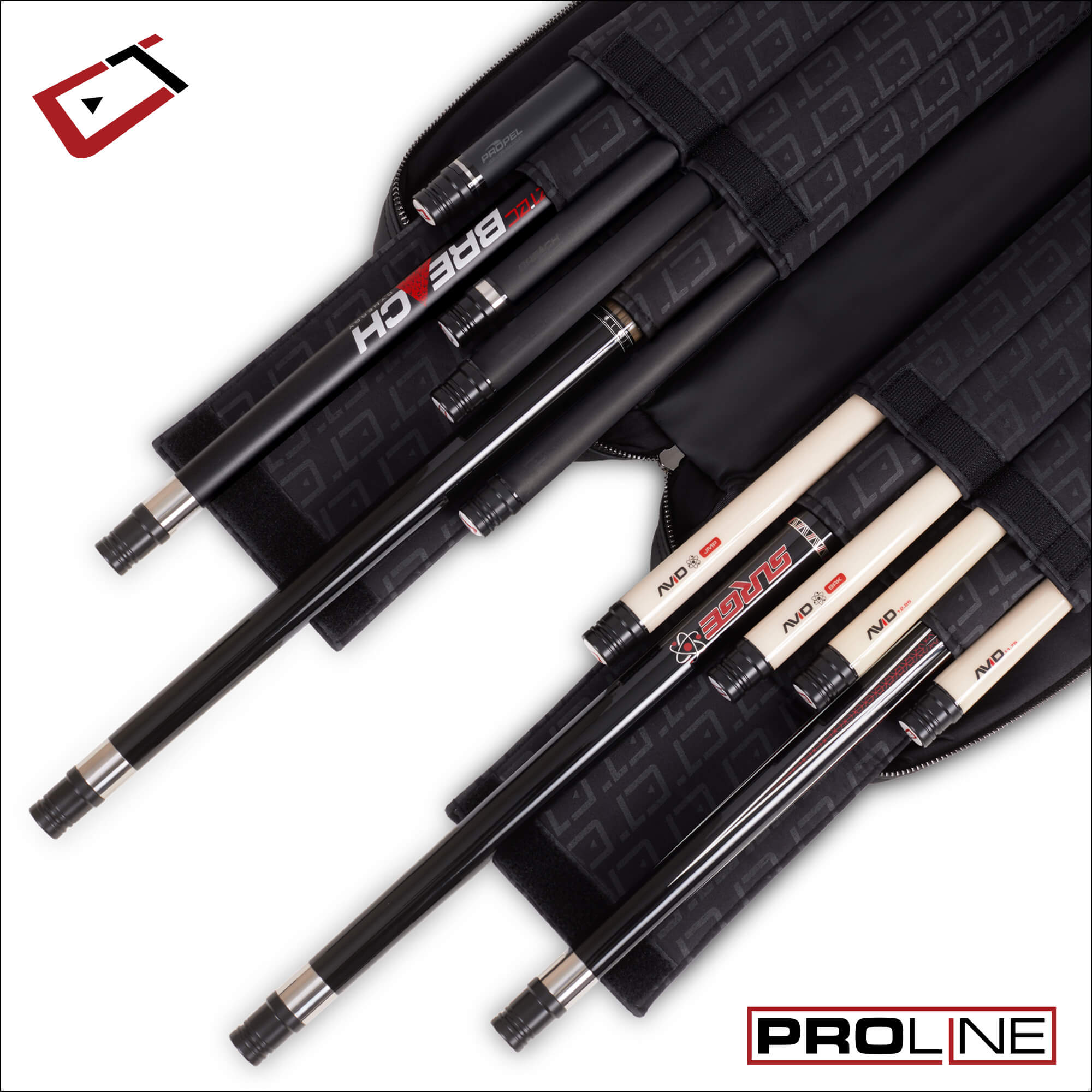 Pro-Line-Noir-4X8-soft-pool-cue-case-open