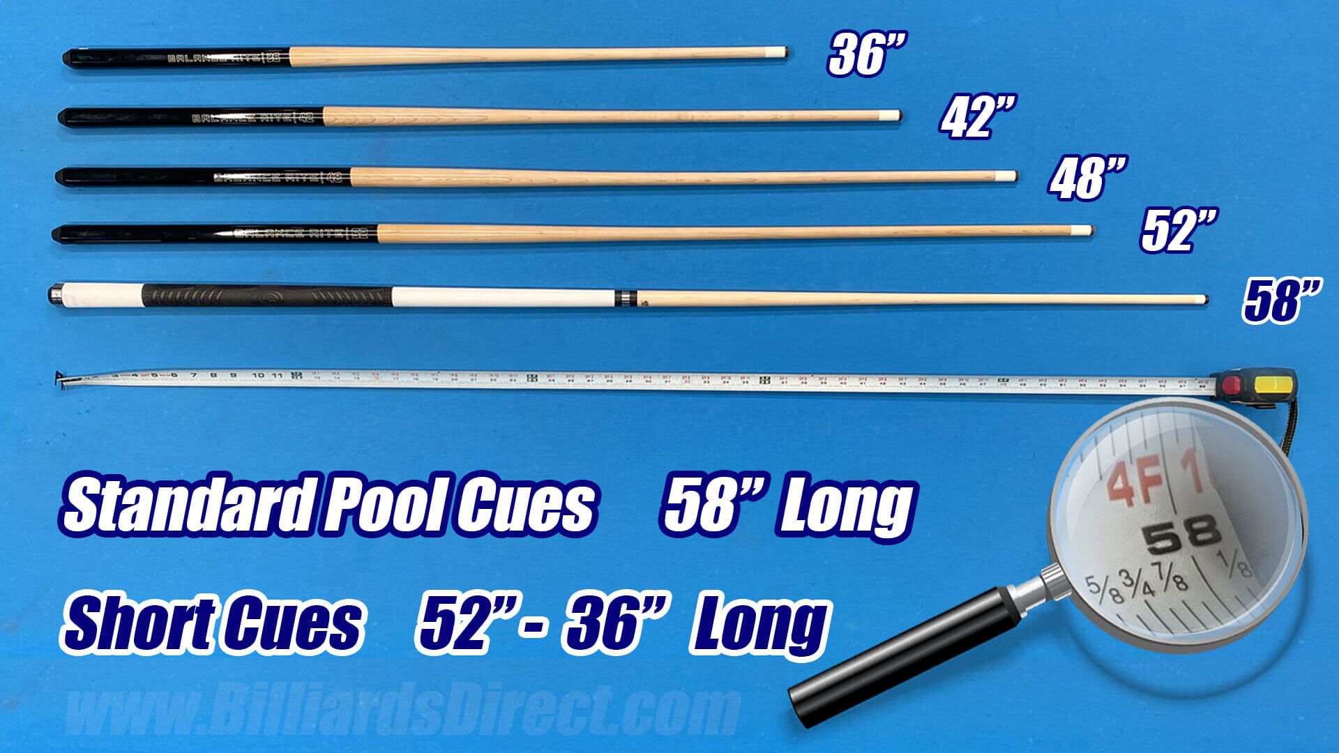 What Is A Standard Pool Cue Length? • Billiards Direct