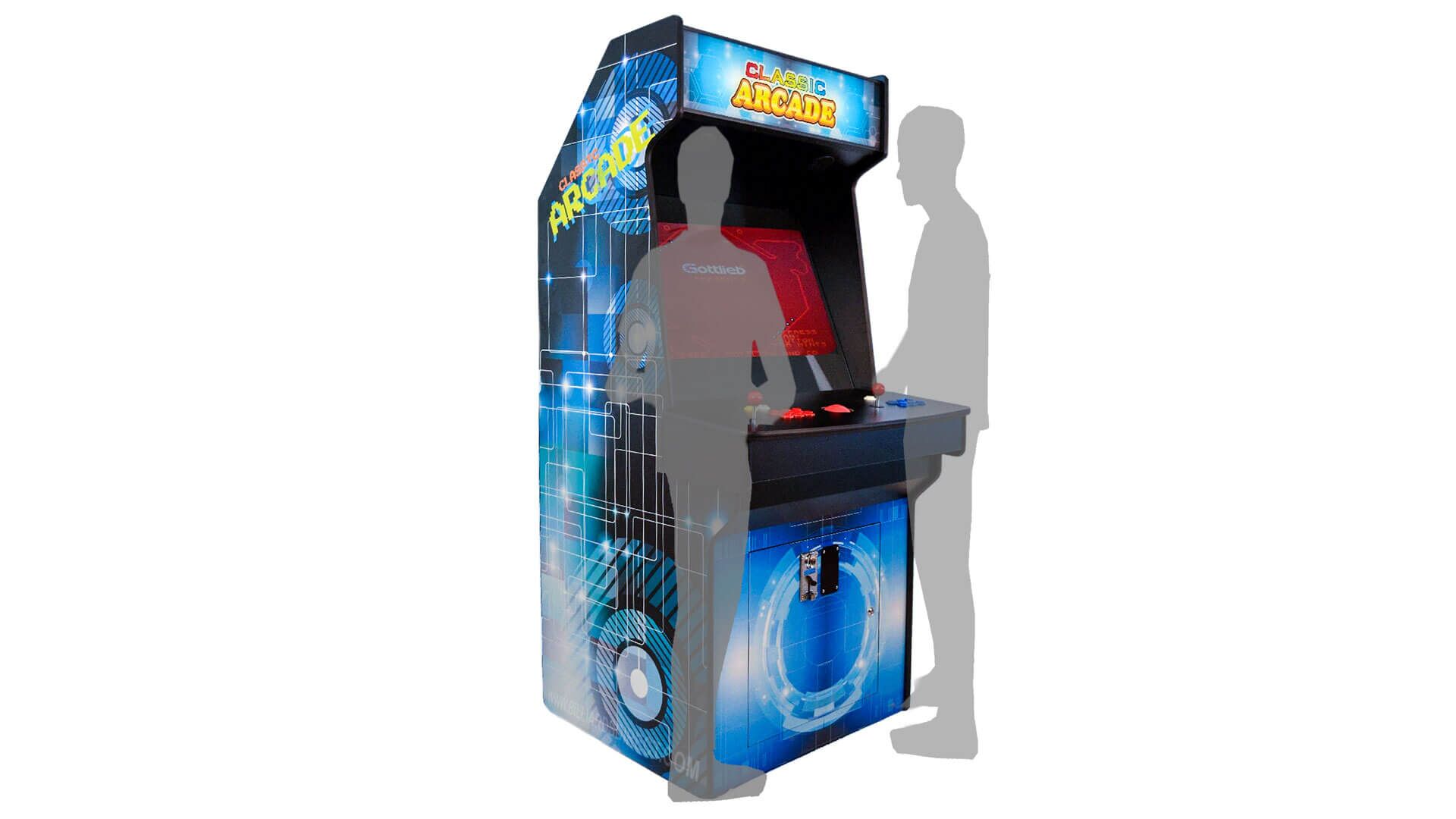 2 Player Widescreen Arcade Cabinet with Scale Stand-Ina