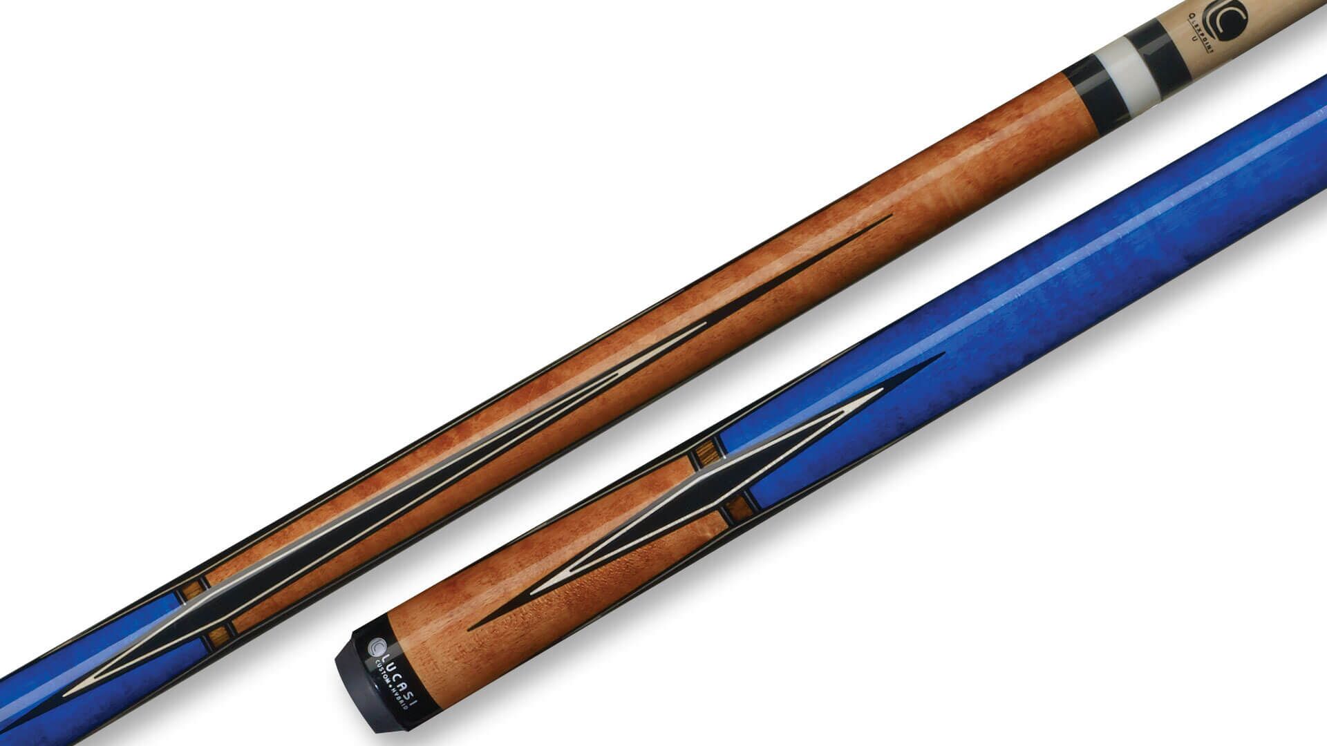 j*k様 オールドLucasiキュー Lucasi - Antique Curly Maple Pool Cue Blue Wrapless - LZC19