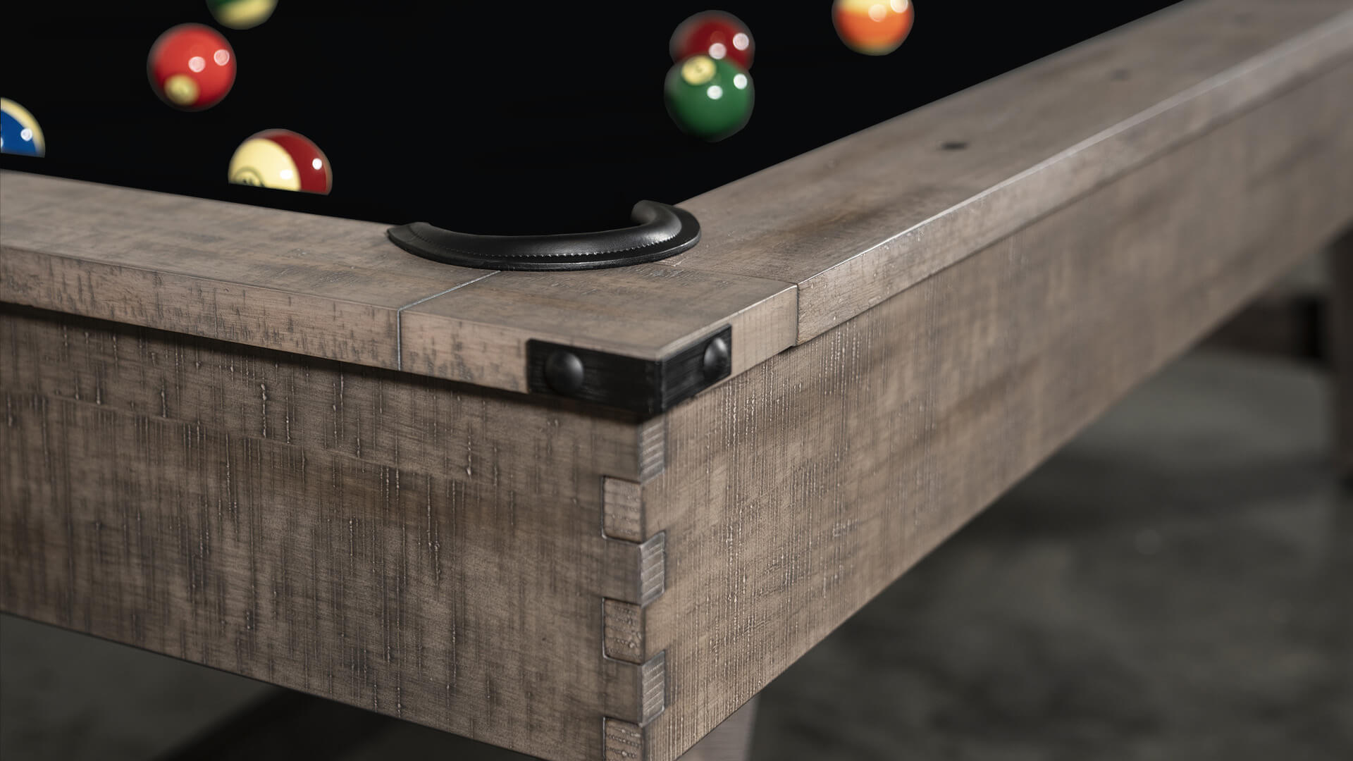Nixon-Hunter-Wood-Antique-Pool-Table-Corner-Detail-Black-Felt