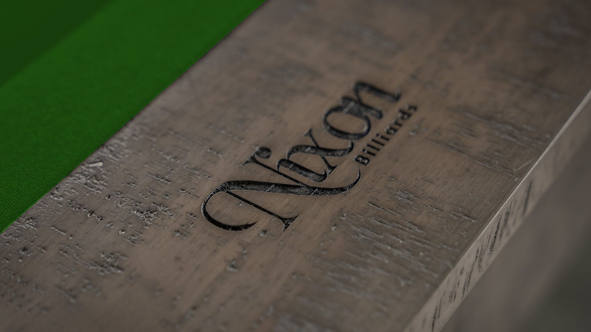 Nixon-Hunter-Wood-Antique-Pool-Table-Nixon-Logo-English-Green-Felt
