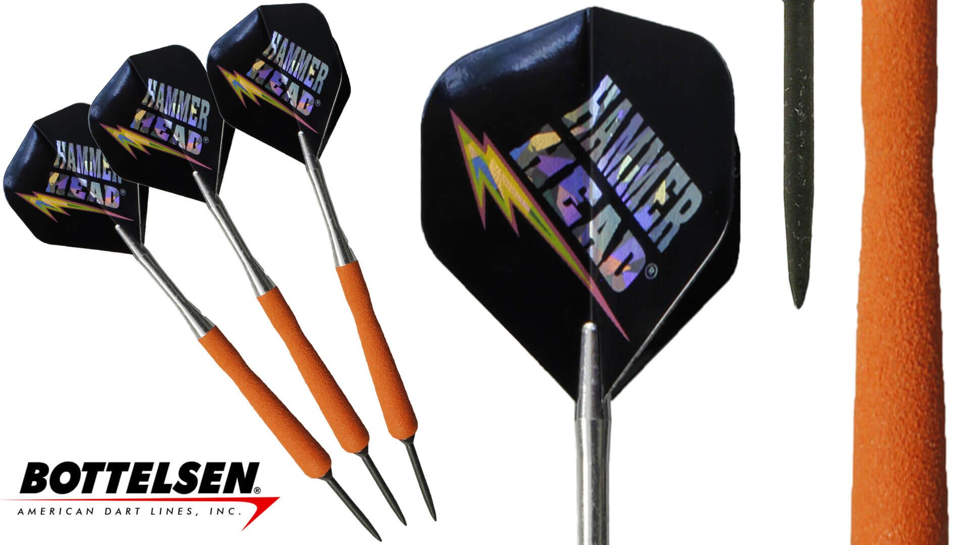 Bottelsen-Hammer-Head-Russ-Lopez-Signature-Xtreme-Shark-Skins-Steel-Tip-Orange-Dart-Set