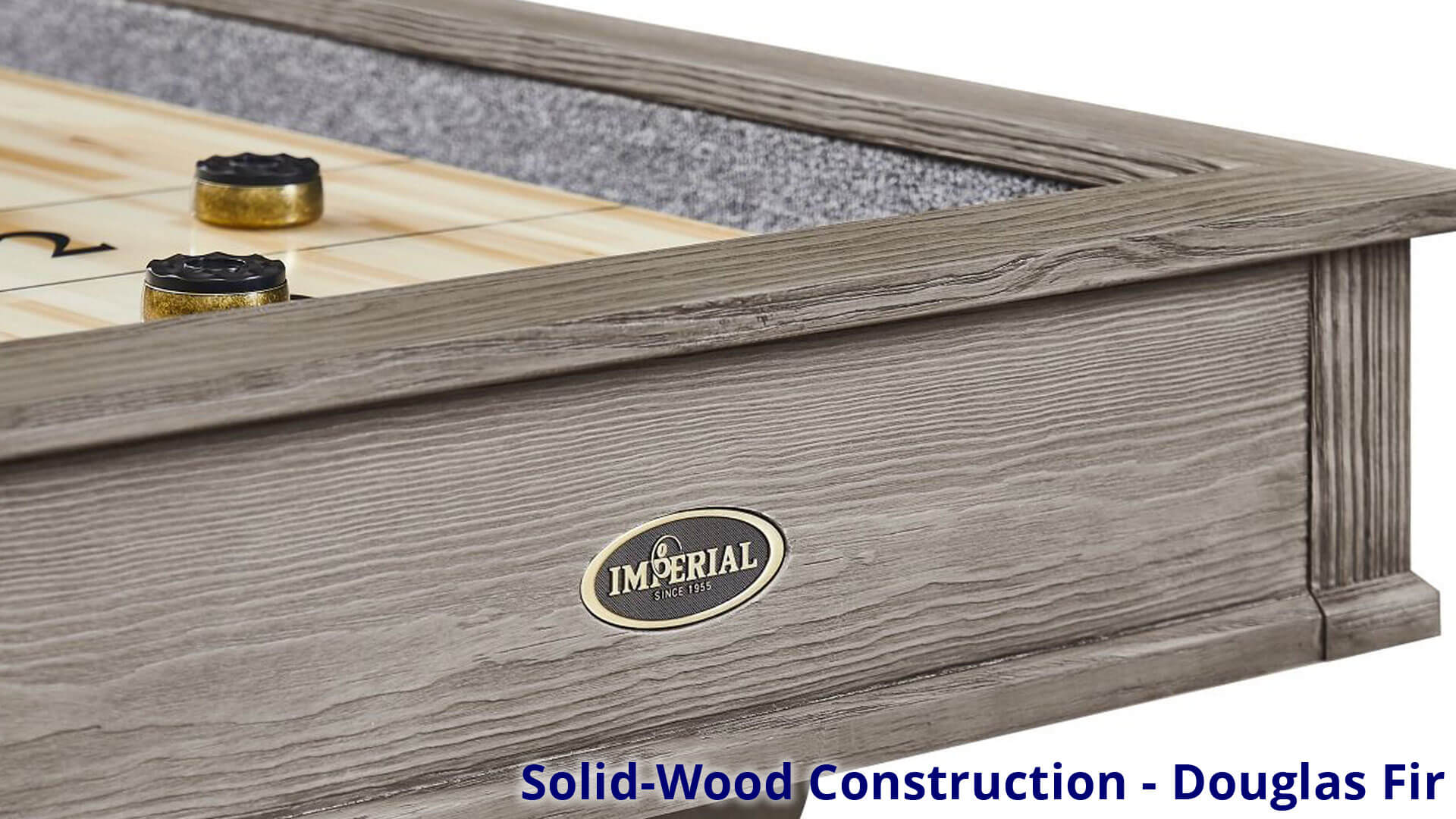 Imperial-Shuffleboard-The-Barnstable-12-Foot-Silver-Mist-Corner-Closeup Imperial-Shuffleboard-The-Barnstable-12-Foot-Silver-Mist-Corner-Closeup