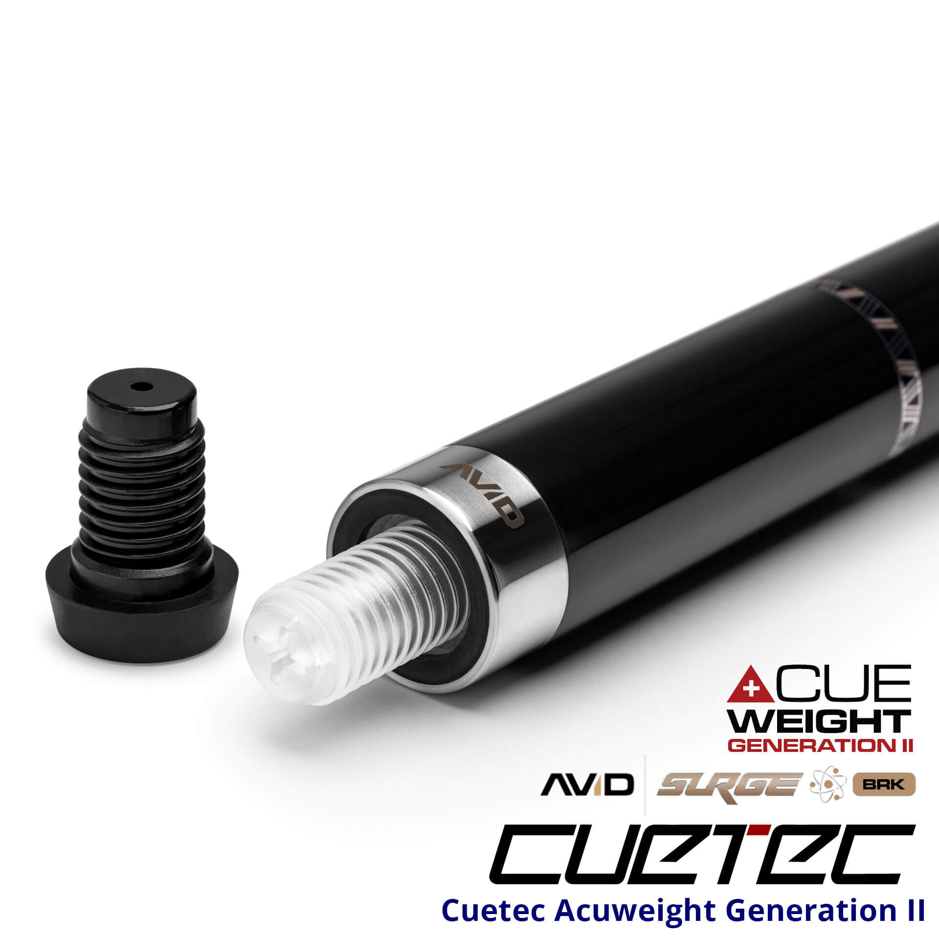 23-CT-AVID-SURGE-BRK-BLACKGOLD-95-330NW-ACUEWEIGHT Cuetec Cues AVID Surge Break Pool Cue - Black Gold - Acueweight