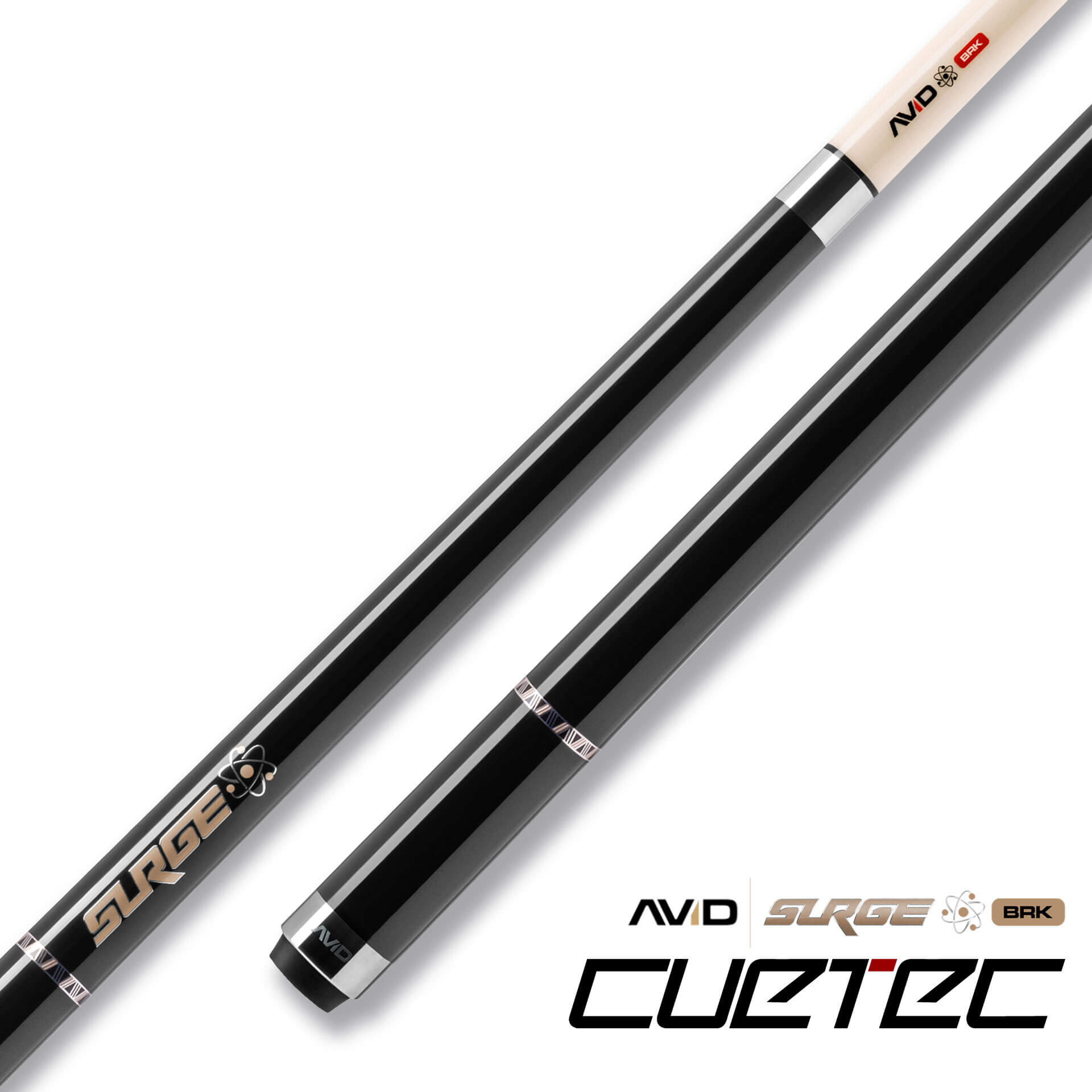 23-CT-AVID-SURGE-BRK-BLACKGOLD-95-330NW-MAIN Cuetec Cues AVID Surge Break Pool Cue - Black Gold