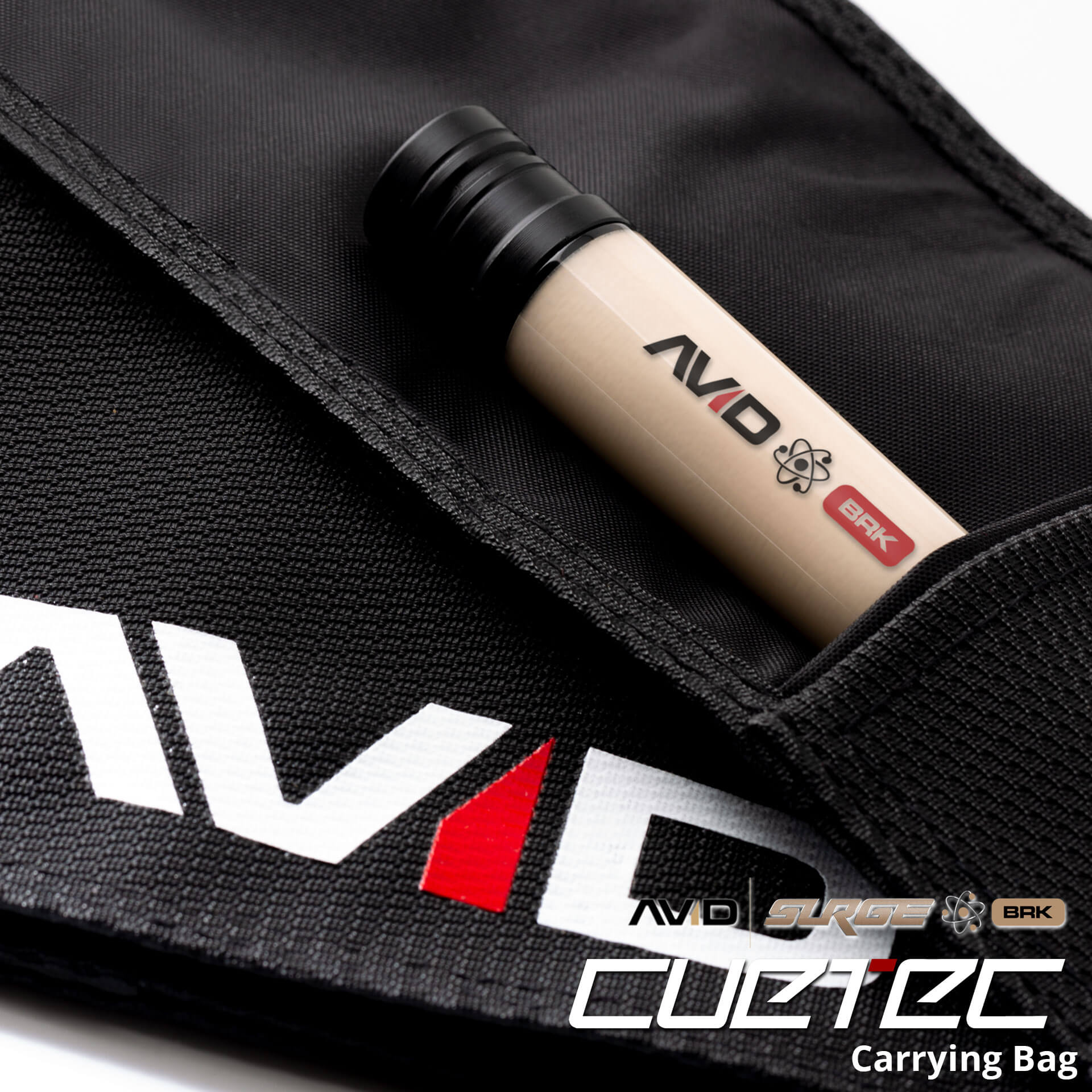 23-CT-AVID-SURGE-BRK-BLACKGOLD-BAG Cuetec Cues AVID Surge Break Pool Cue - Black Gold - Carrying Bag