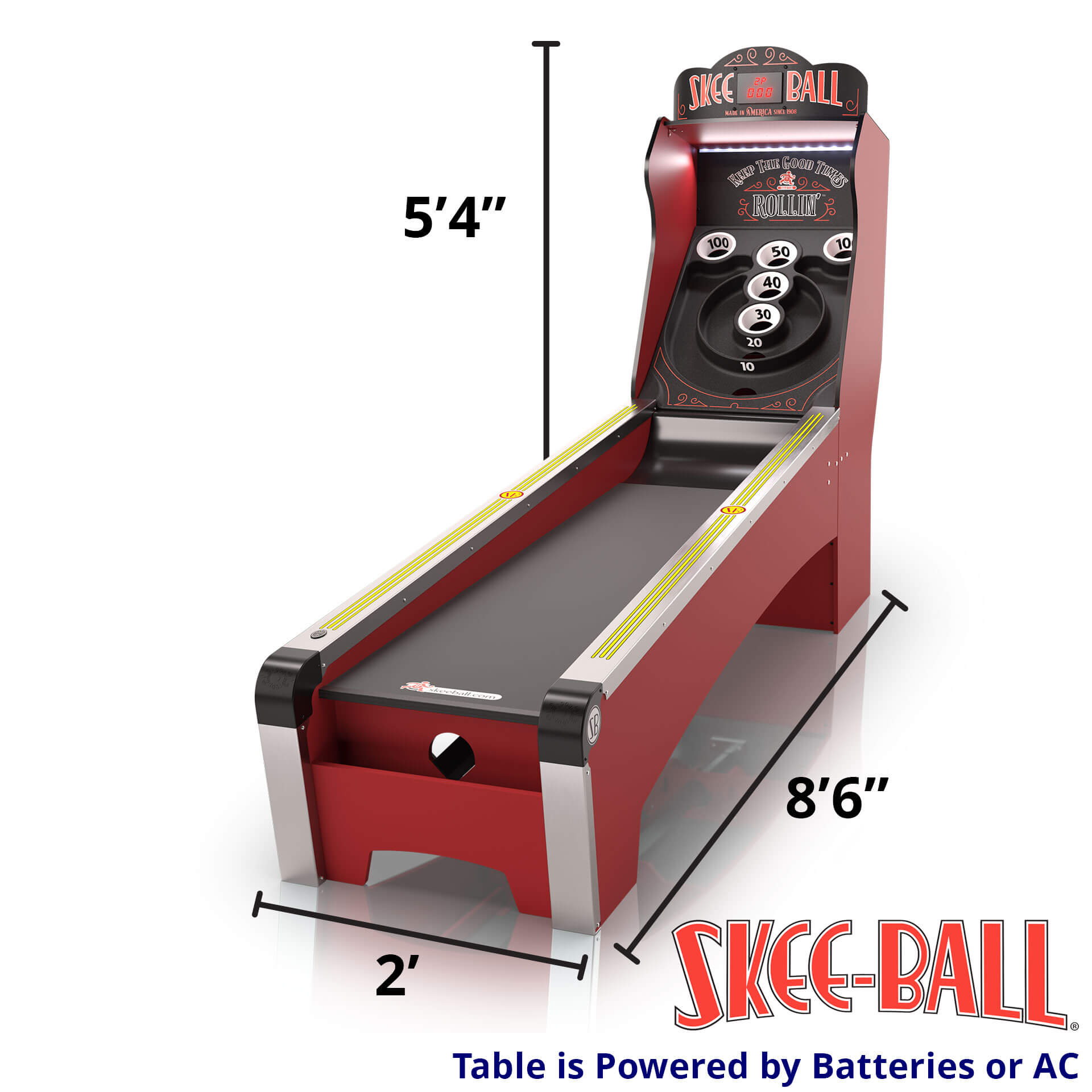 Home Skee-Ball Machine “Deluxe” – Dimensions Home Skee-Ball Machine "Deluxe" for Sale