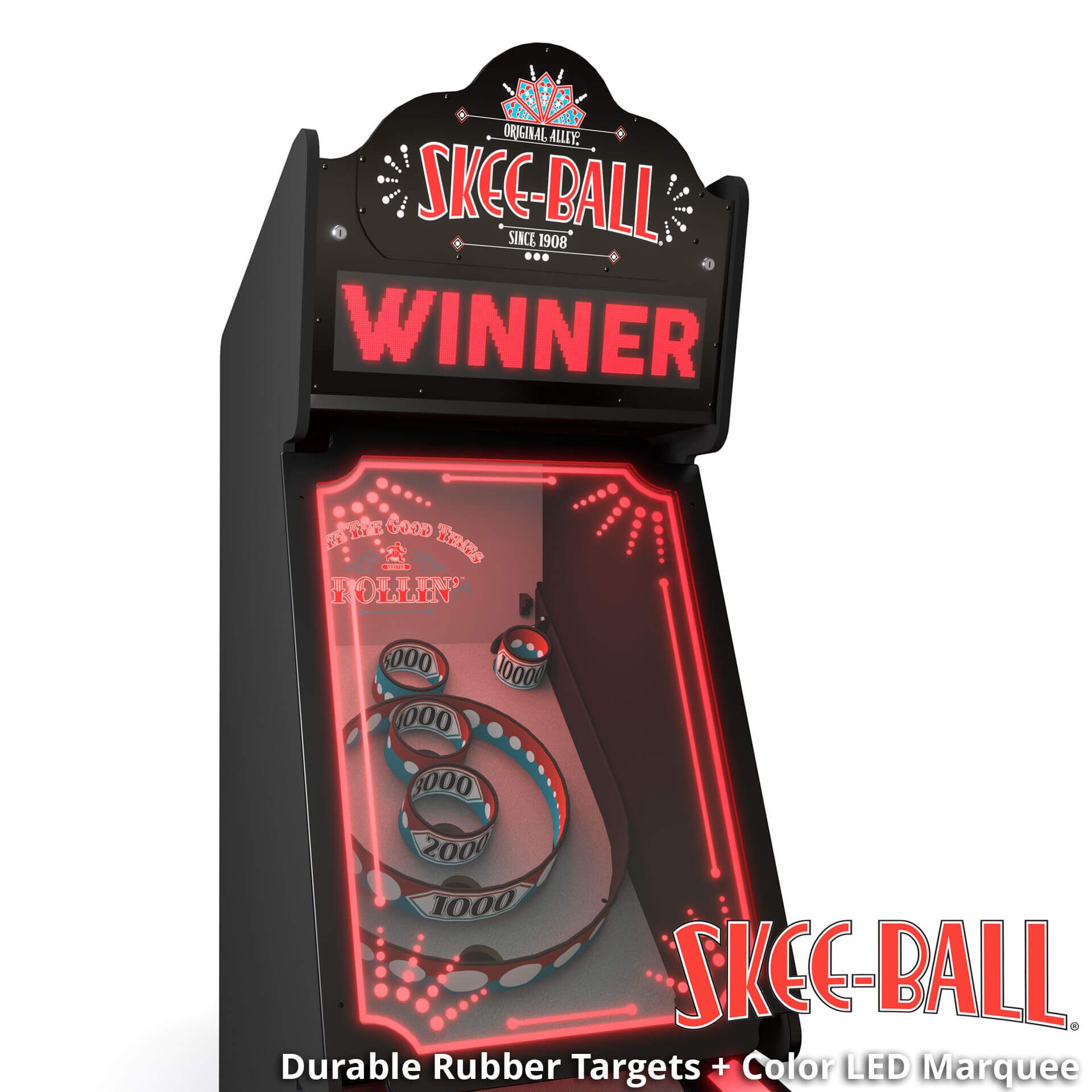 Skee Ball Arcade Machine “Glow” – Scoreboard Skee Ball Arcade Machine "Glow" for Sale