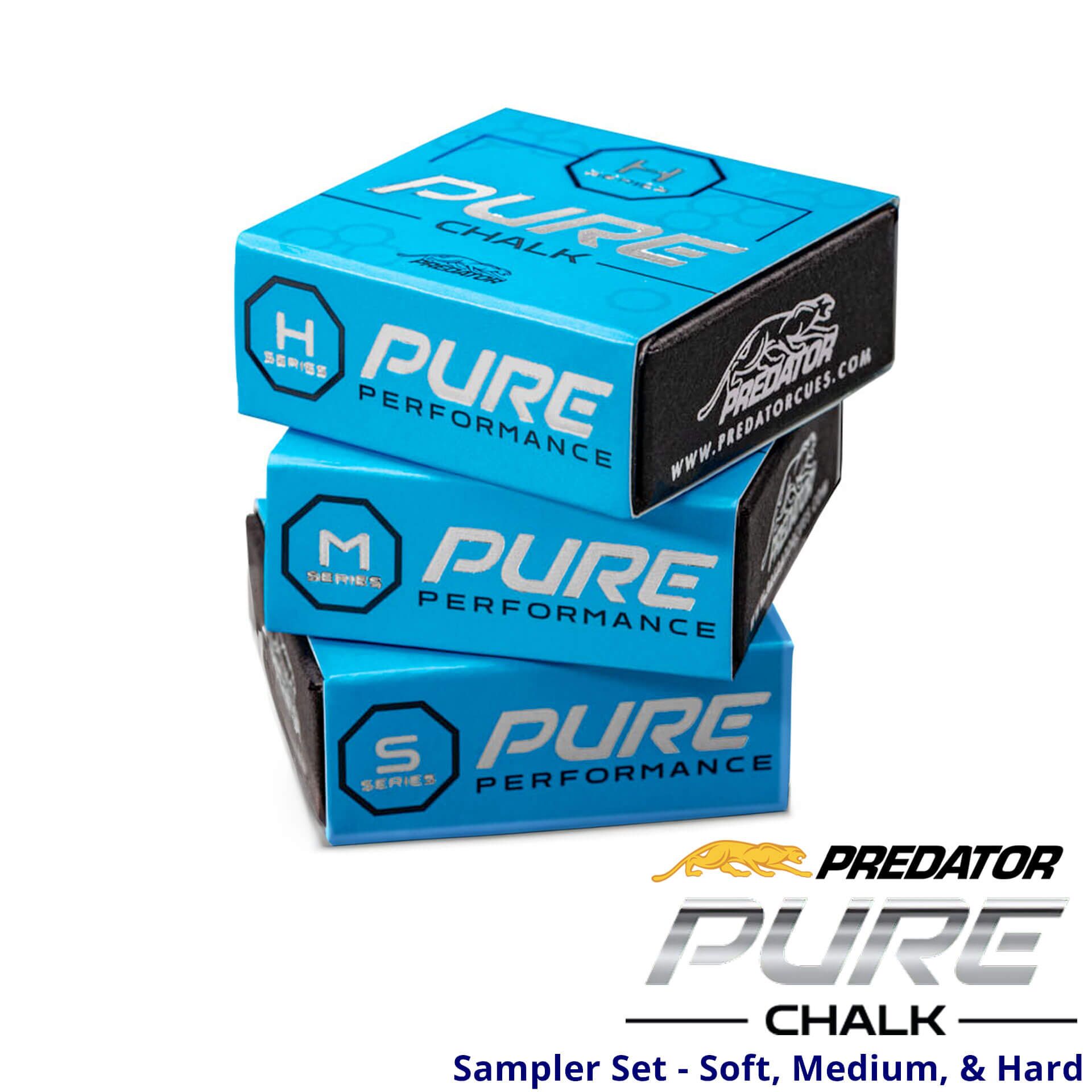 Sampler Set of 3 Predator Chalk – Pure – High Performance Cue Chalk in Three Hardness Grades Sampler Set of 3 Predator Chalk - Pure - High Performance Cue Chalk in Three Hardness Grades