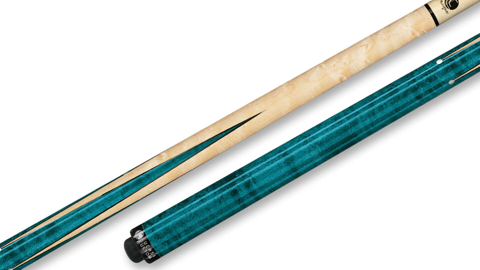 Lucasi - Sneaky-Pete Pool Cue Blue Birdseye Wrapless - LZ2000SP - Image 1