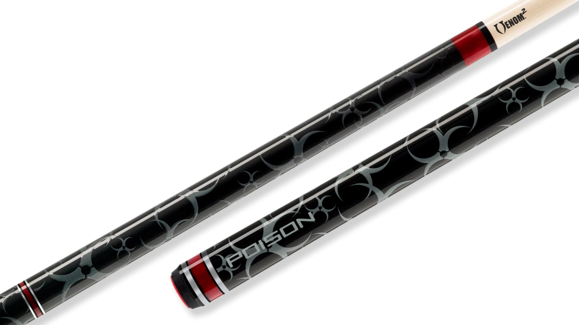 Poison - "Cyanide" CY3-2 Pool Cue Black Textured - Wrapless - Image 1