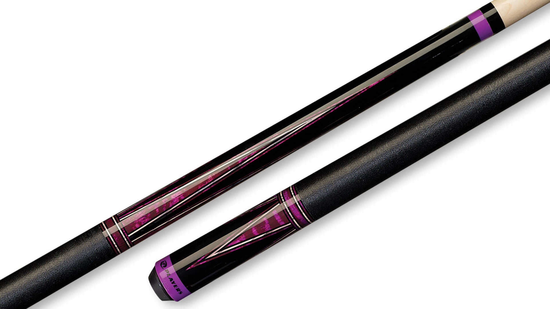 Players - Pool Cue Black Purple Irish-Linen Wrap - C812 - Image 1