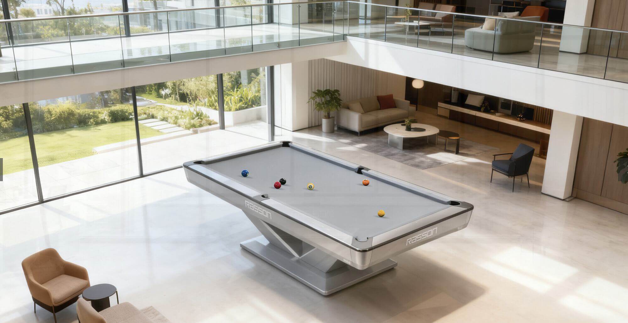 Rasson Pool Table - Victory III Silver White - 8 and 9 Foot - Image 4