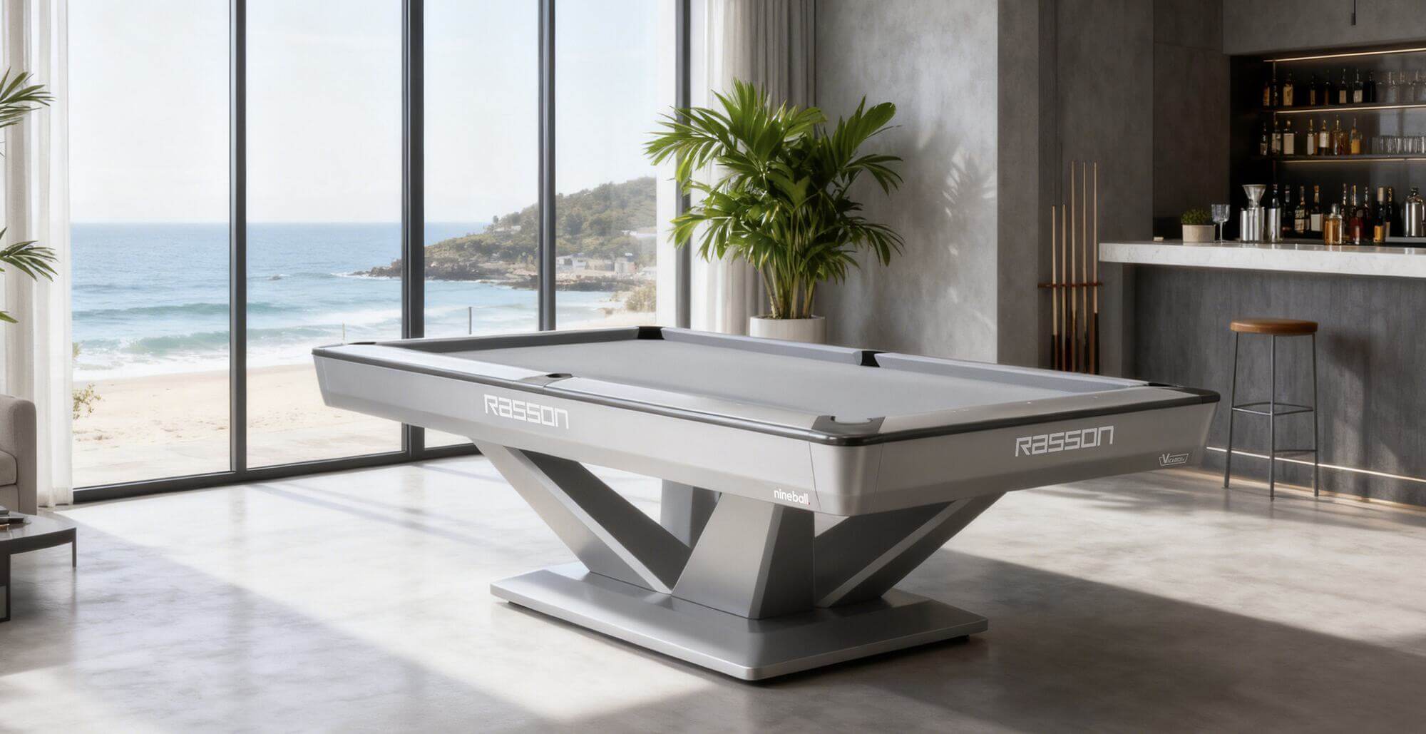 Rasson Pool Table - Victory III Silver White - 8 and 9 Foot - Image 6