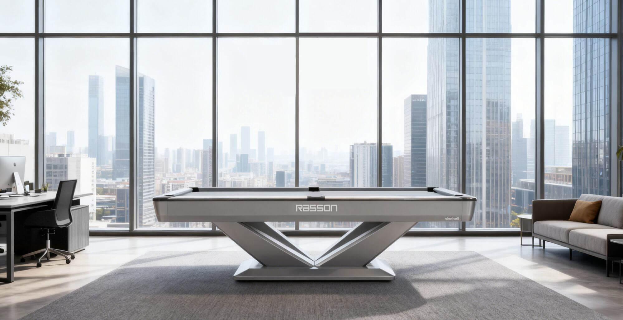 Rasson Pool Table - Victory III Silver White - 8 and 9 Foot - Image 8